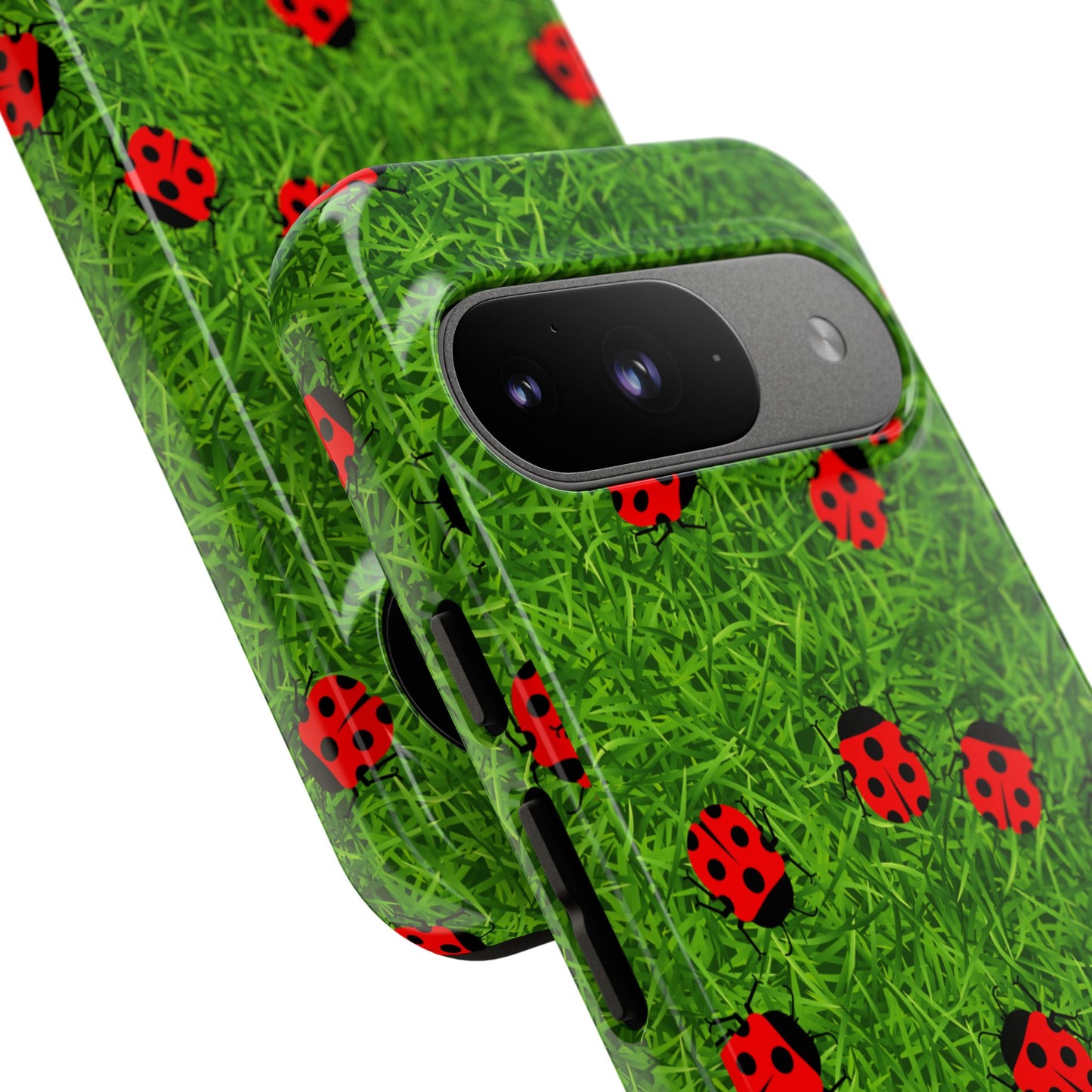 Ladybug Tough Phone Case - Cute Insect Aesthetic, Nature Pattern Art Design, Compatible with iPhone, Galaxy, and Google Phones