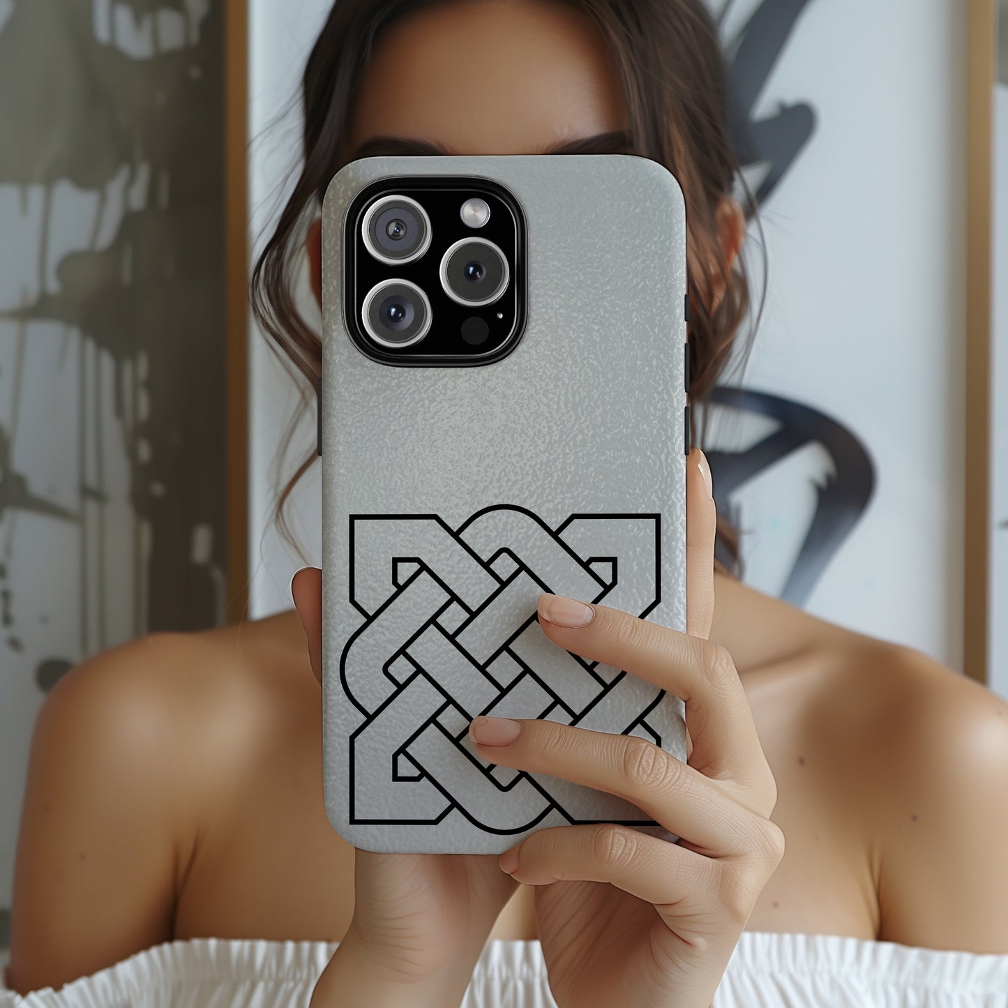 Celtic Knot Tough Phone Case, Irish Heritage Symbol Phone Cover, Minimal Celtic Design, Irish Culture Gift for iPhone Galaxy Google