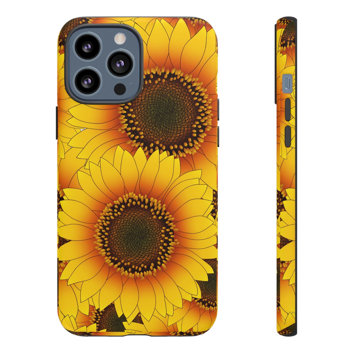 Sunflower Aesthetic Tough Phone Case - Bright Floral Art, Bold Yellow Sunflower Design, Compatible with iPhone, Galaxy, and Google Phones