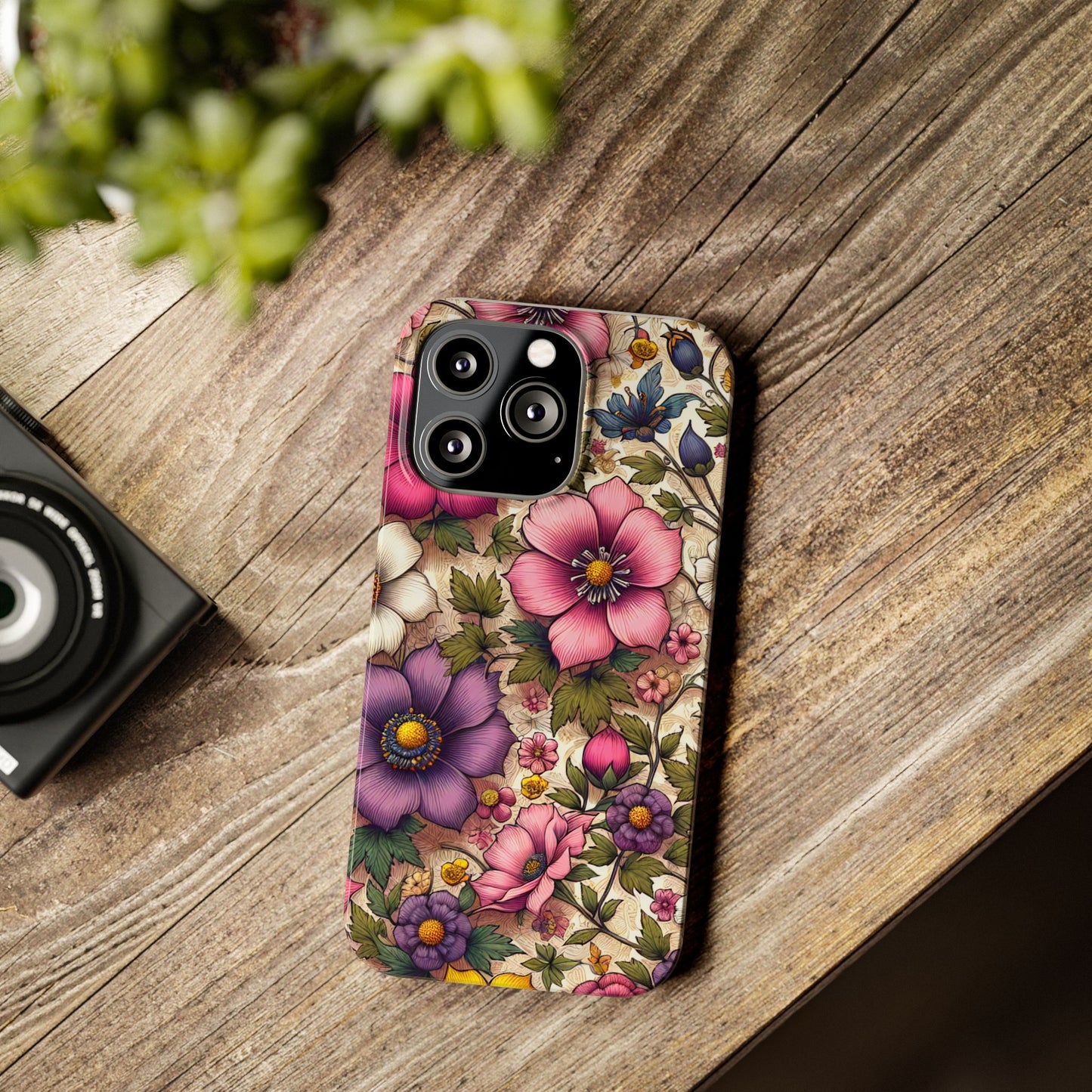 Floral Slim Phone Case - Vibrant Flower Design, Unique Floral iPhone Cover, Flower Phone Case, Gift for Her, Stylish Accessories