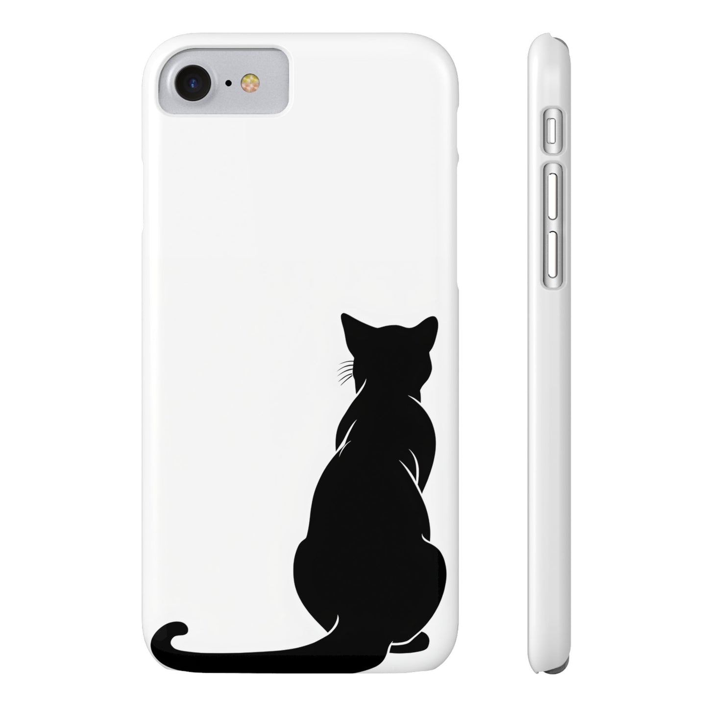 Black Cat Halloween Slim Phone Case Coquette, Creepy Cute Gift for Her, Goth Coquette Spooky Case, Compatible with iPhone, Galaxy, Google