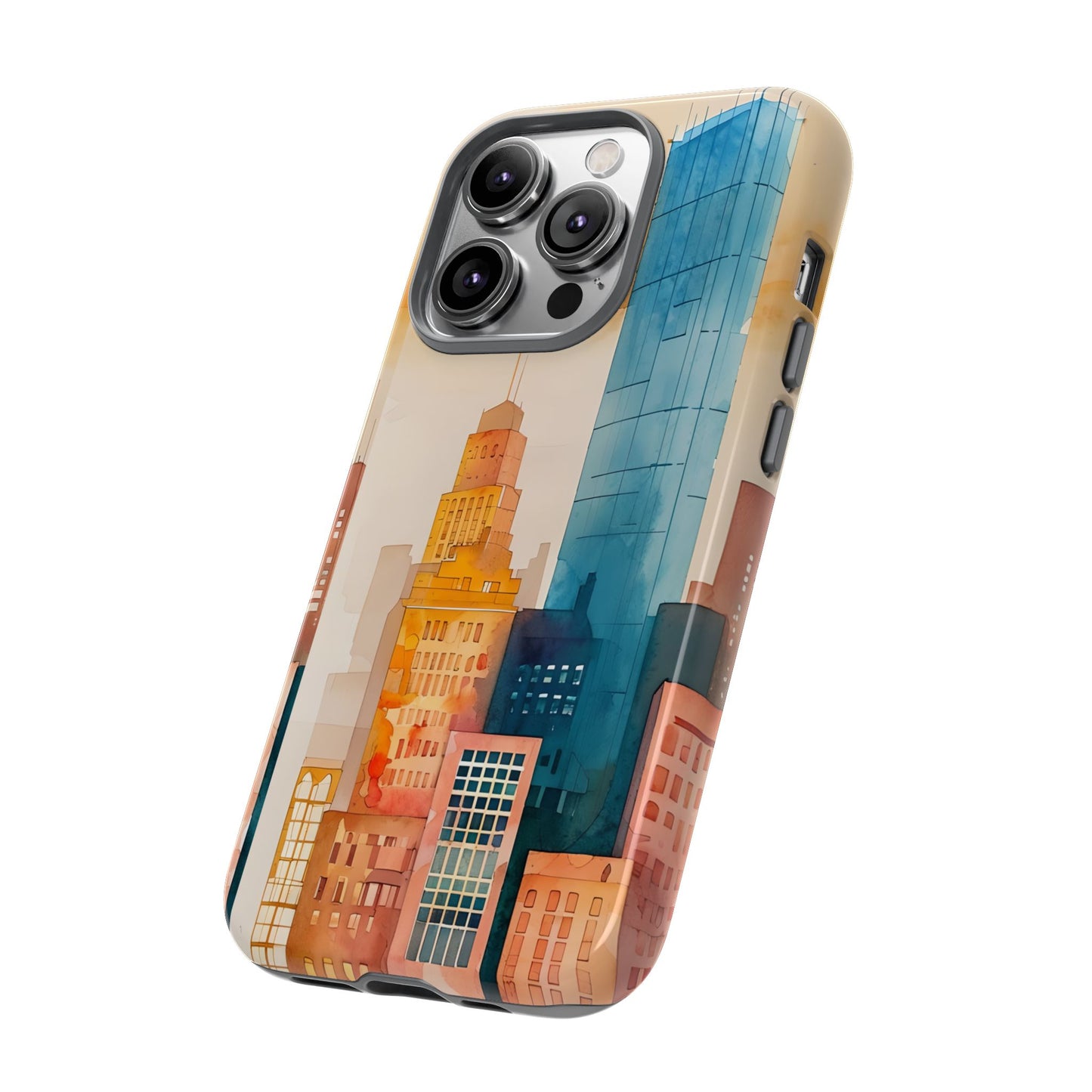 Boston Cityscape Tough Phone Case - Tropical Skyline Aesthetic, Sunset Beach Urban Art, Compatible with iPhone, Galaxy, and Google Phones