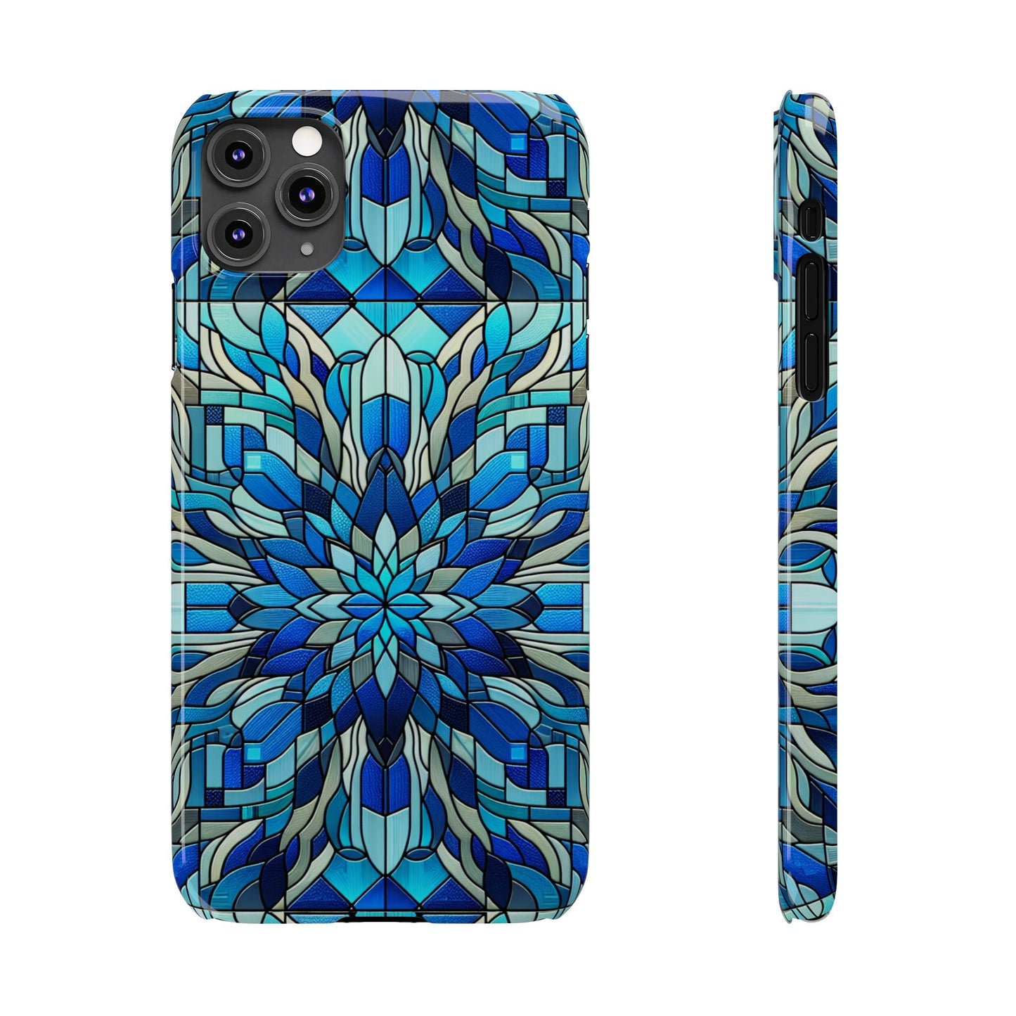 Stained Glass Slim Phone Cases, Floral Phone Covers, Unique Gifts, Artistic Phone Skins, Smartphone Accessories, Stylish Cases