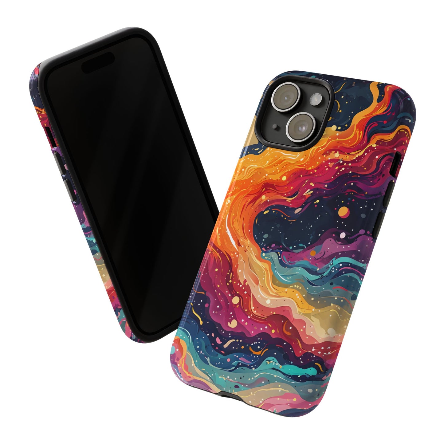 Cosmic Abstract Tough Phone Case, Galaxy Swirl, Psychedelic Space Art, Compatible with iPhone, Galaxy, Pixel