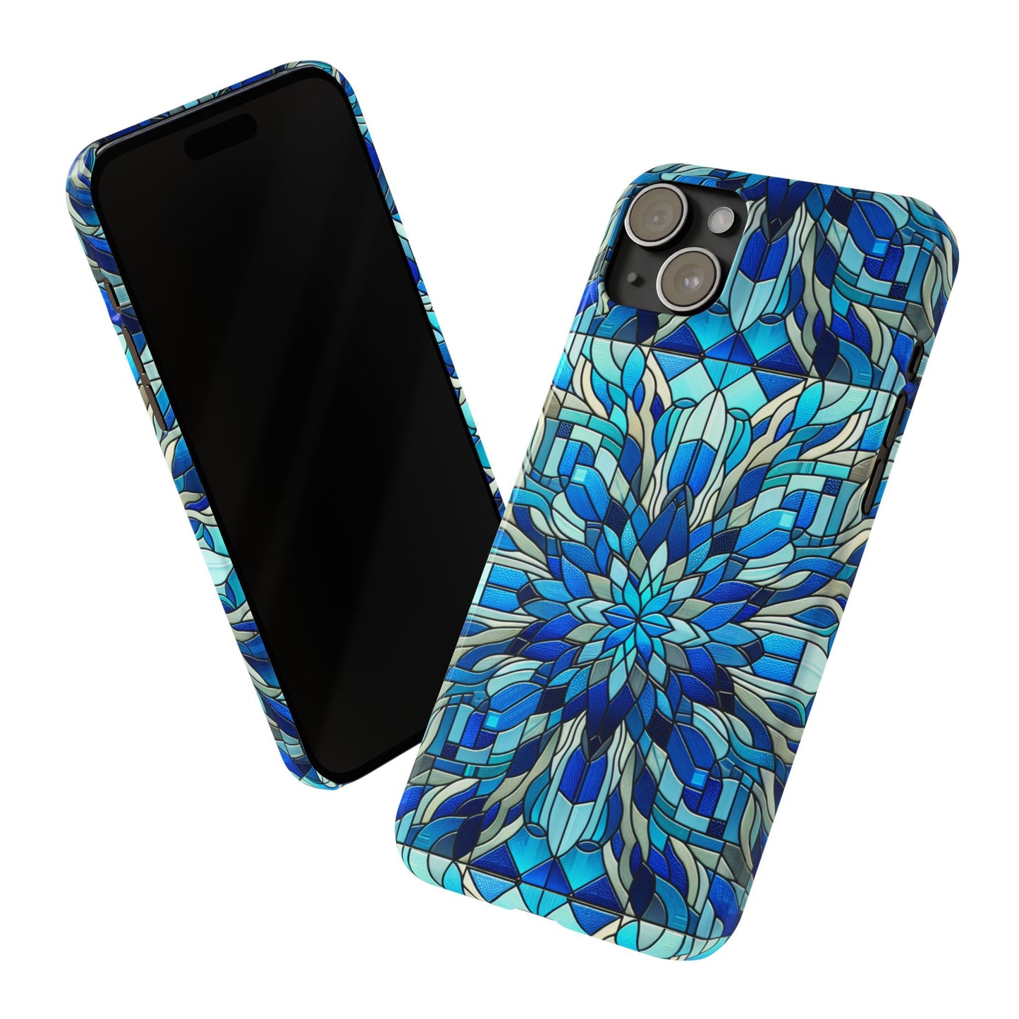 Stained Glass Slim Phone Cases, Floral Phone Covers, Unique Gifts, Artistic Phone Skins, Smartphone Accessories, Stylish Cases