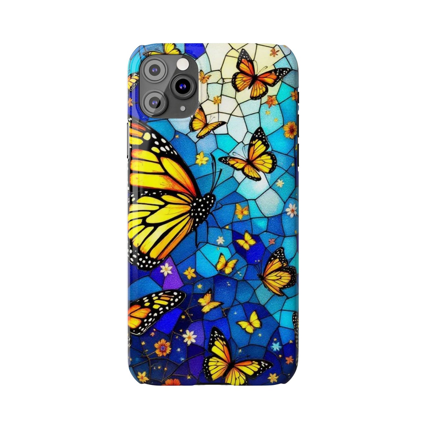 Butterfly Garden Slim Phone Case - Colorful Floral Design, Gift for Nature Lovers, Birthday Surprise, Eco-Friendly, Summer Vibes