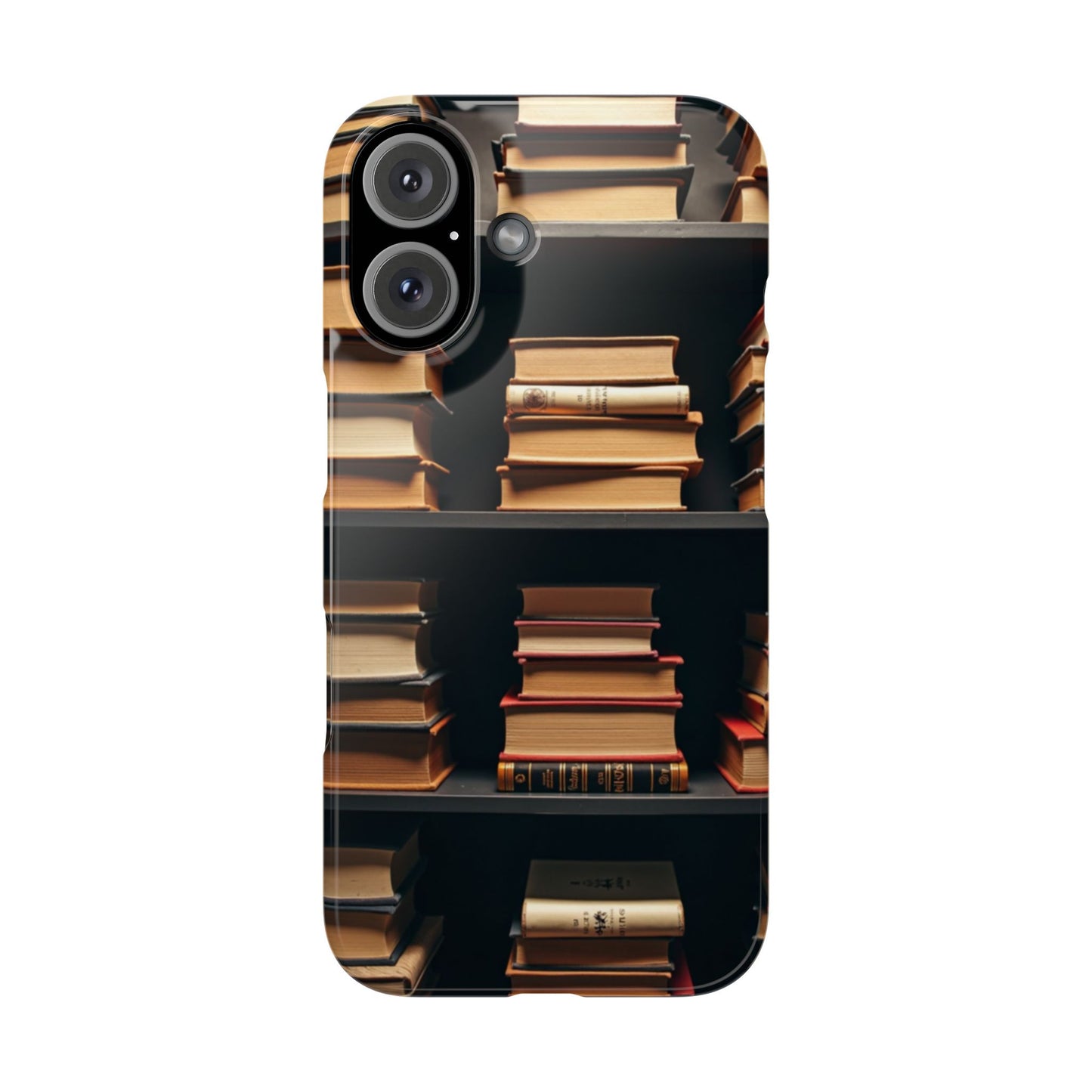 Bookshelf Slim Phone Cases, Literary Gift, Book Lover Accessory, School Supplies, Unique Phone Cover for Readers