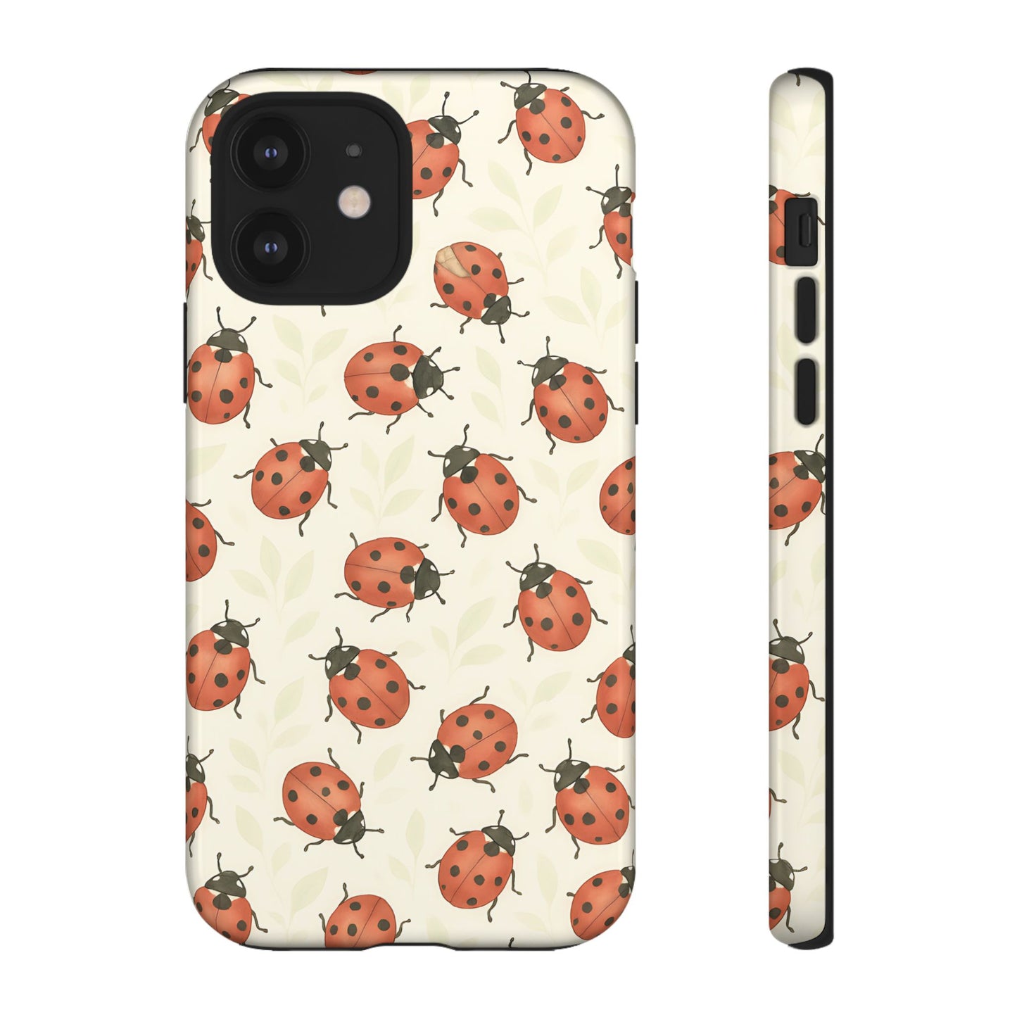 Ladybug Tough Phone Case - Cute Insect Aesthetic, Nature-Inspired Pattern Art, Compatible with iPhone, Galaxy, and Google Phones