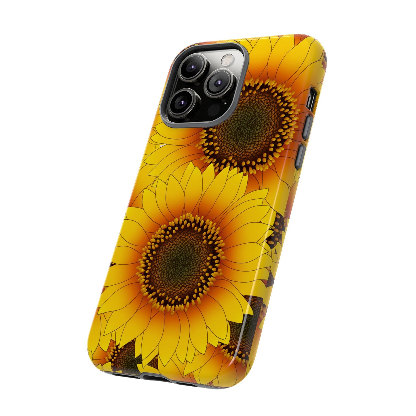 Sunflower Aesthetic Tough Phone Case - Bright Floral Art, Bold Yellow Sunflower Design, Compatible with iPhone, Galaxy, and Google Phones