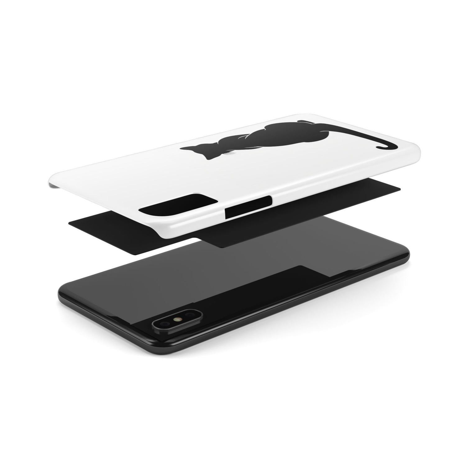 Black Cat Halloween Slim Phone Case Coquette, Creepy Cute Gift for Her, Goth Coquette Spooky Case, Compatible with iPhone, Galaxy, Google