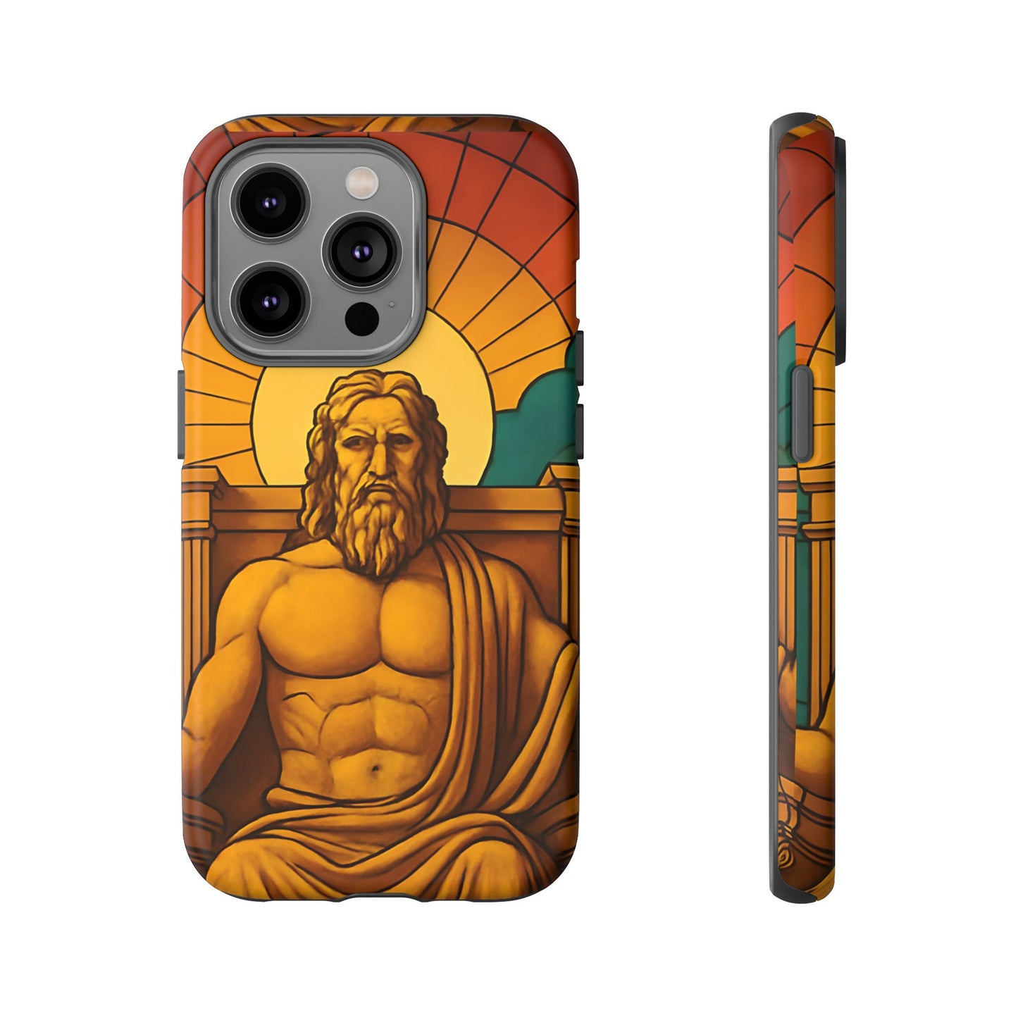 Olympia Zeus Statue Tough Phone Case - Classic Greek Art Design, Historic World Wonder Aesthetic, Compatible with iPhone, Galaxy, and Google