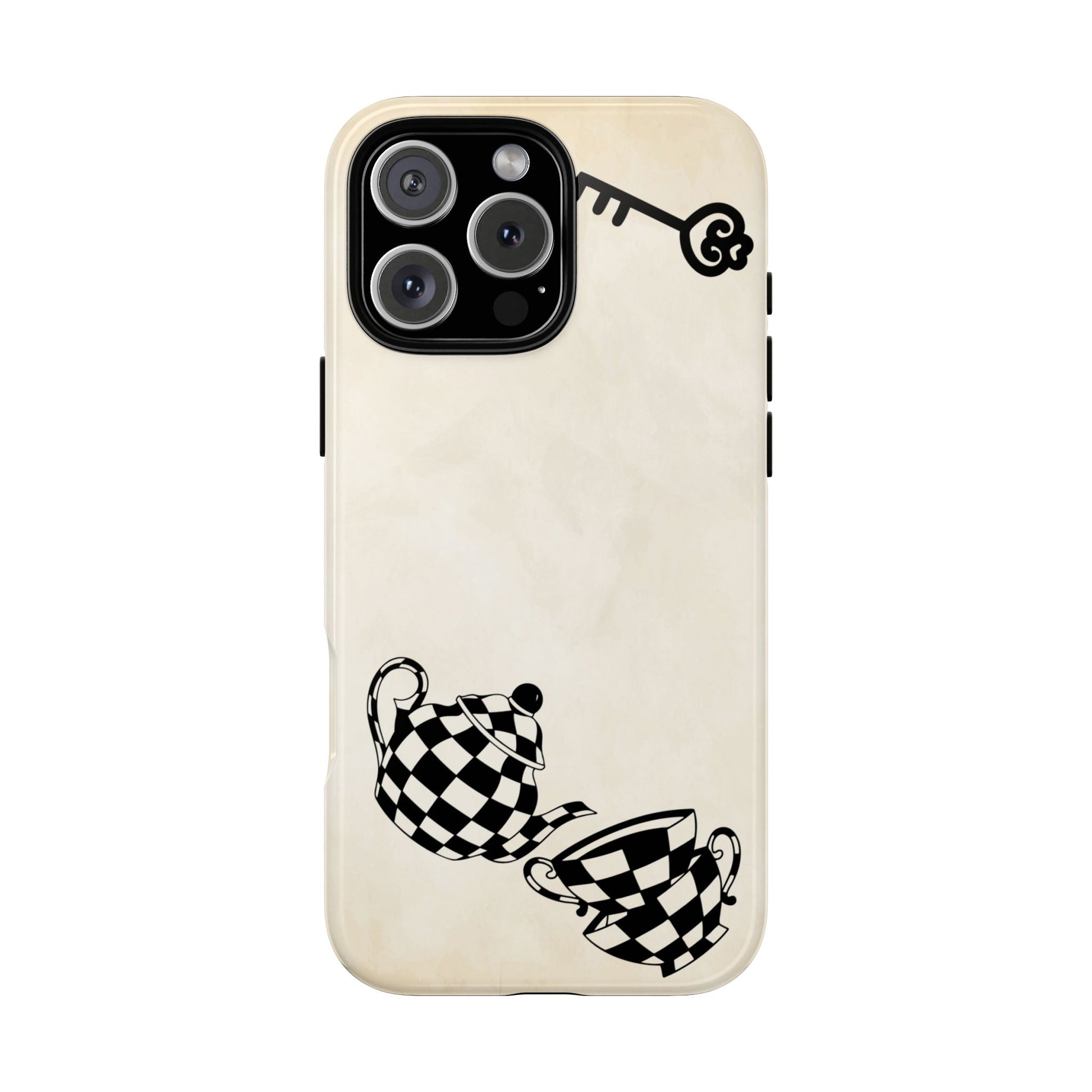 Vintage Alice in Wonderland phone case with “This Way” and “That Way” wooden sign artwork printed in high detail. Compatible with iPhone 16, iPhone 17, Galaxy, and Google Pixel, offering both charm and durability.
