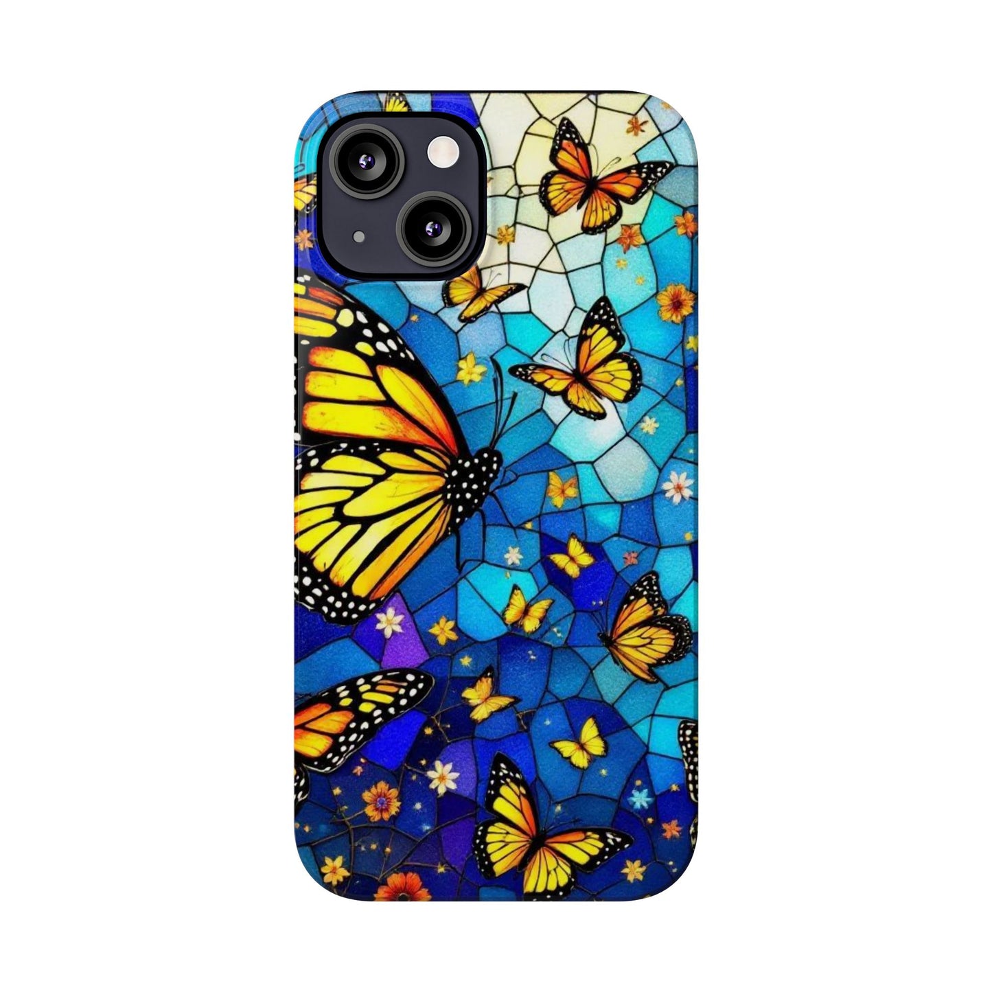 Butterfly Garden Slim Phone Case - Colorful Floral Design, Gift for Nature Lovers, Birthday Surprise, Eco-Friendly, Summer Vibes