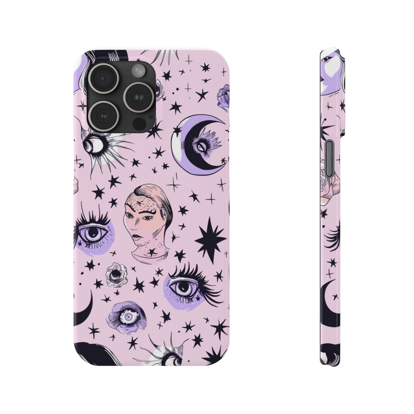 Celestial Slim Phone Cases - Stylish Cosmic Design, Personalized Phone Protectors, Astrology Gifts, Unique Phone Accessories, Moon & Stars