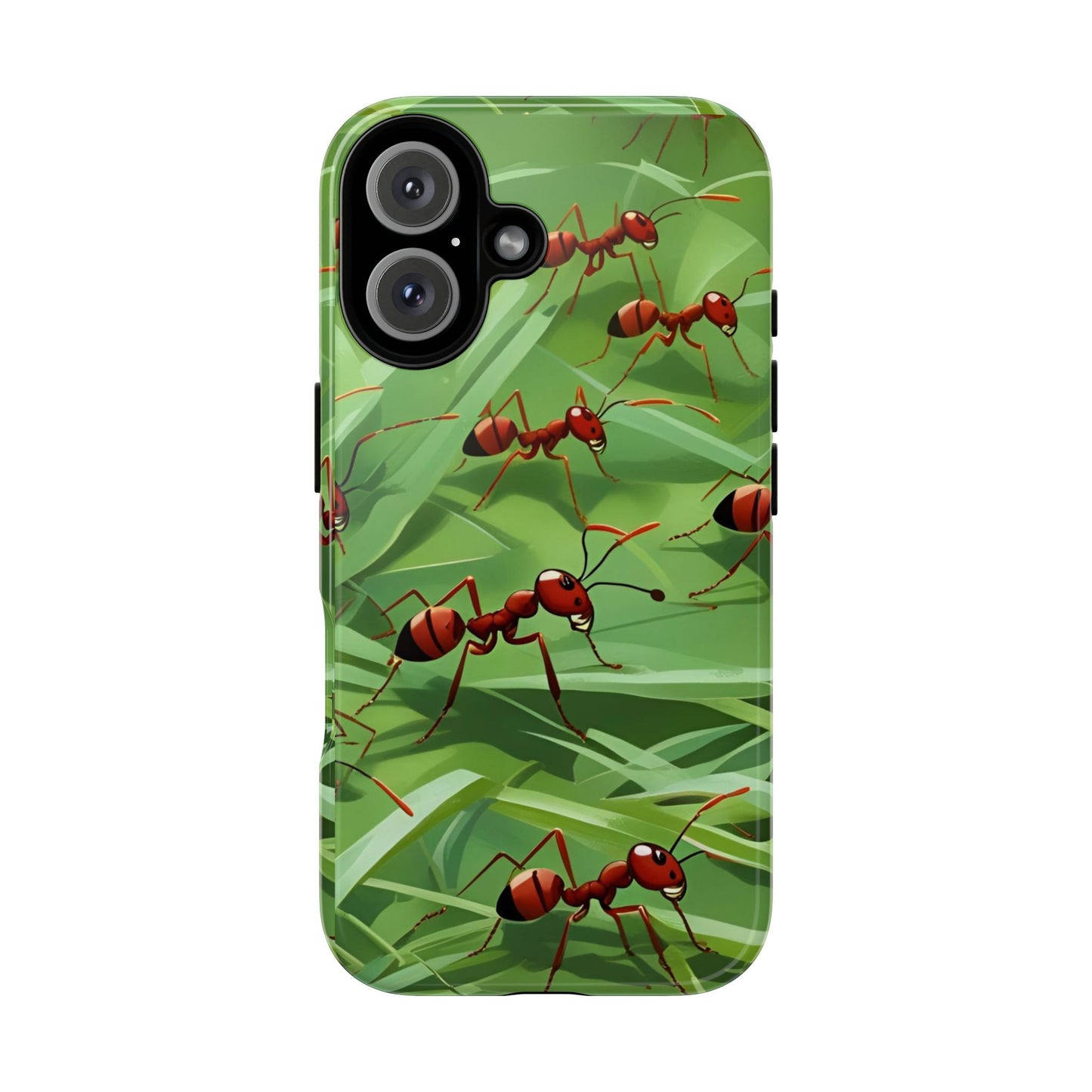 Marching Ant Pattern Tough Phone Case - Realistic Insect Art, Minimalist Nature Aesthetic, Compatible with iPhone, Galaxy, and Google Phones