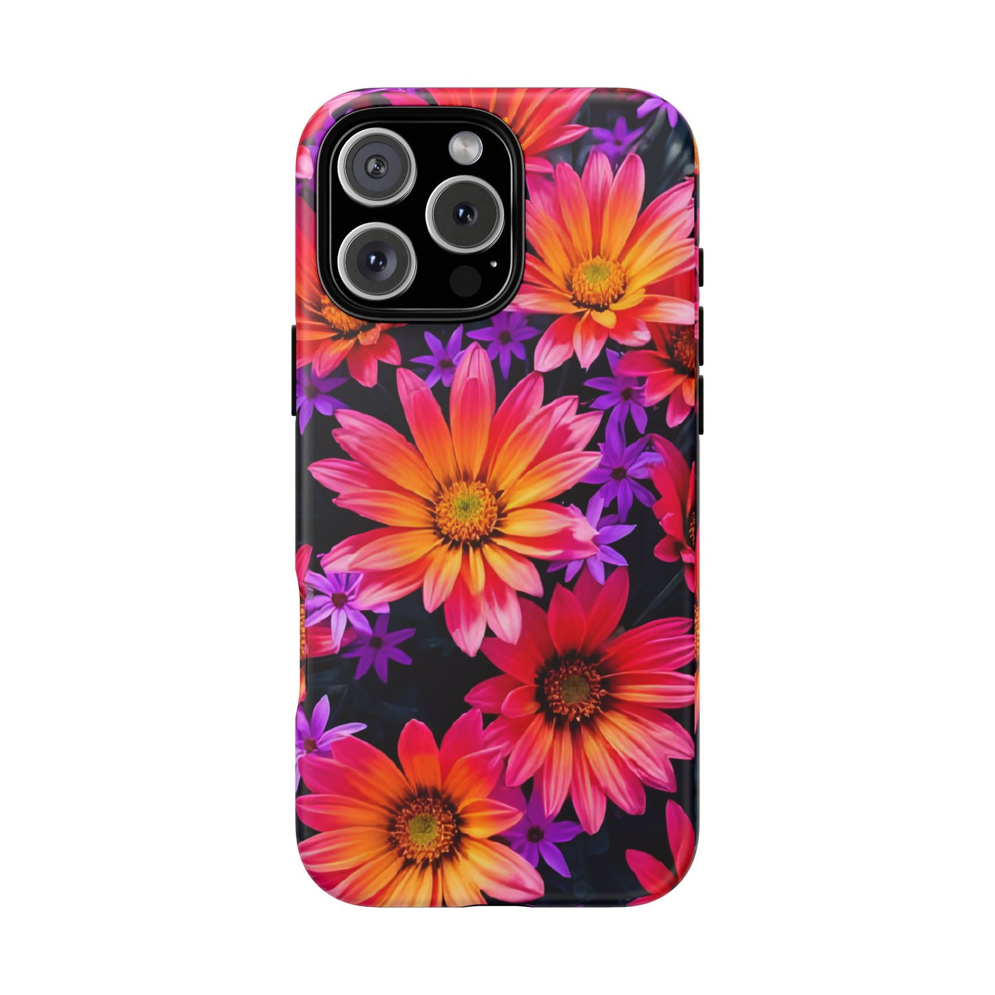 Bold Garden Flower Tough Phone Case - Colorful Floral Print, Bright Botanical Aesthetic, Compatible with iPhone, Galaxy, and Google Phones
