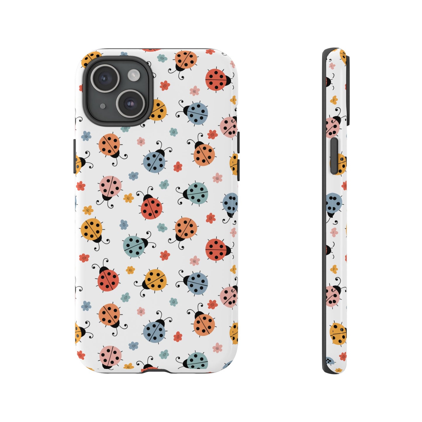 Ladybug Tough Phone Case - Cute Insect Aesthetic, Nature-Inspired Pattern Art, Compatible with iPhone, Galaxy, and Google Phones