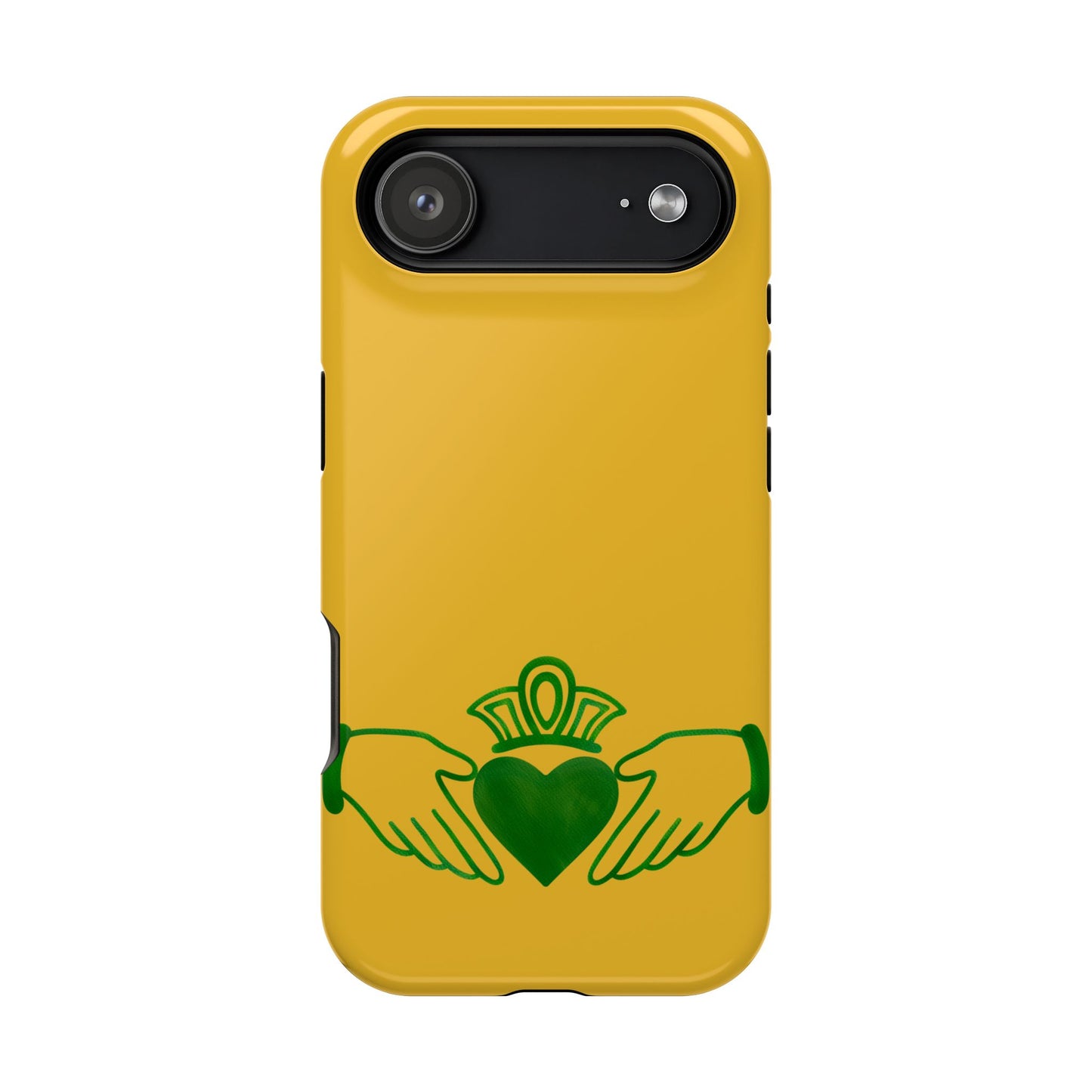 Irish Claddagh Magnetic Phone Case, Gold and Green Design Phone Cover, Ireland Art, Compatible with iPhone 17, 16, 15, 14, 13