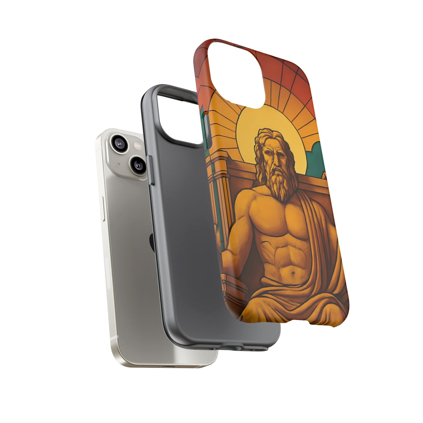 Olympia Zeus Statue Tough Phone Case - Classic Greek Art Design, Historic World Wonder Aesthetic, Compatible with iPhone, Galaxy, and Google