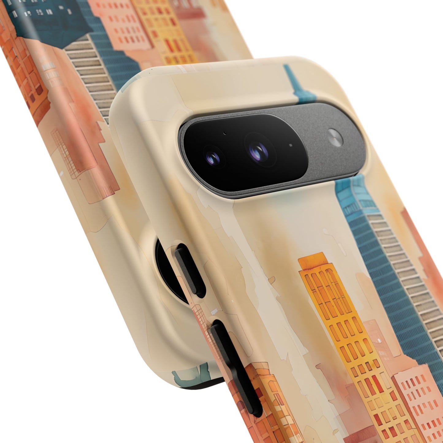 San Francisco Cityscape Tough Phone Case - Tropical Skyline Aesthetic, Sunset Beach Urban Art, Compatible with iPhone, Galaxy, and Google