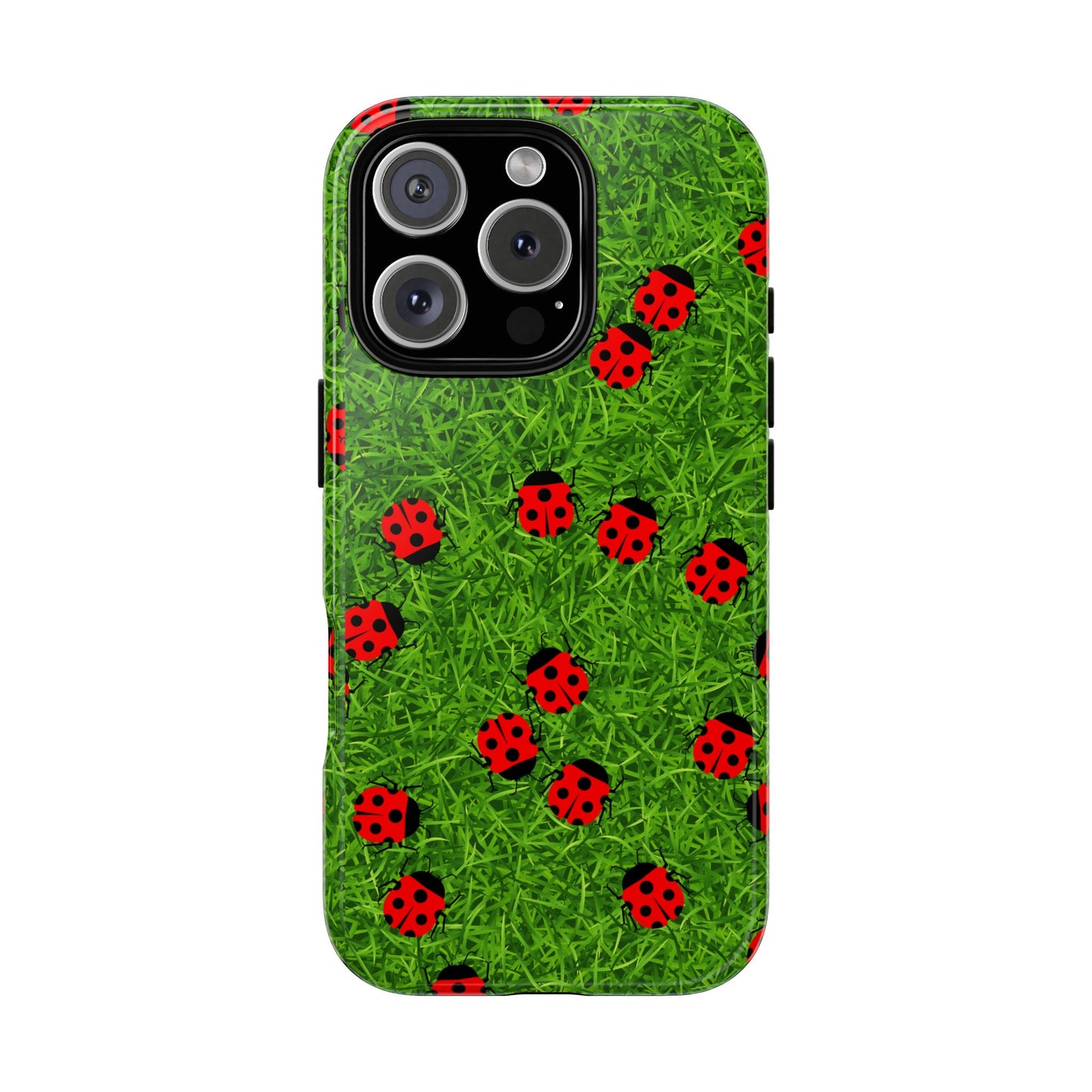 Ladybug Tough Phone Case - Cute Insect Aesthetic, Nature Pattern Art Design, Compatible with iPhone, Galaxy, and Google Phones