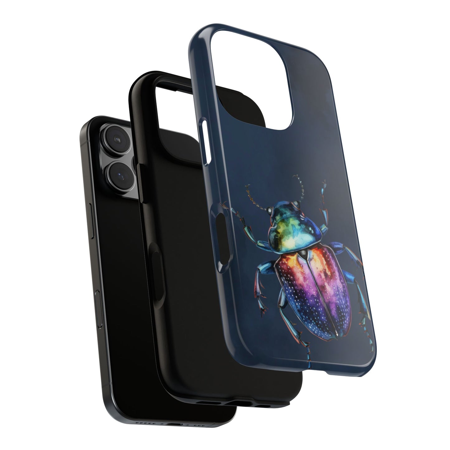 Iridescent Beetle Tough Phone Case - Insect Art Design, Nature-Inspired Pattern, Compatible with iPhone, Galaxy, and Google Phones