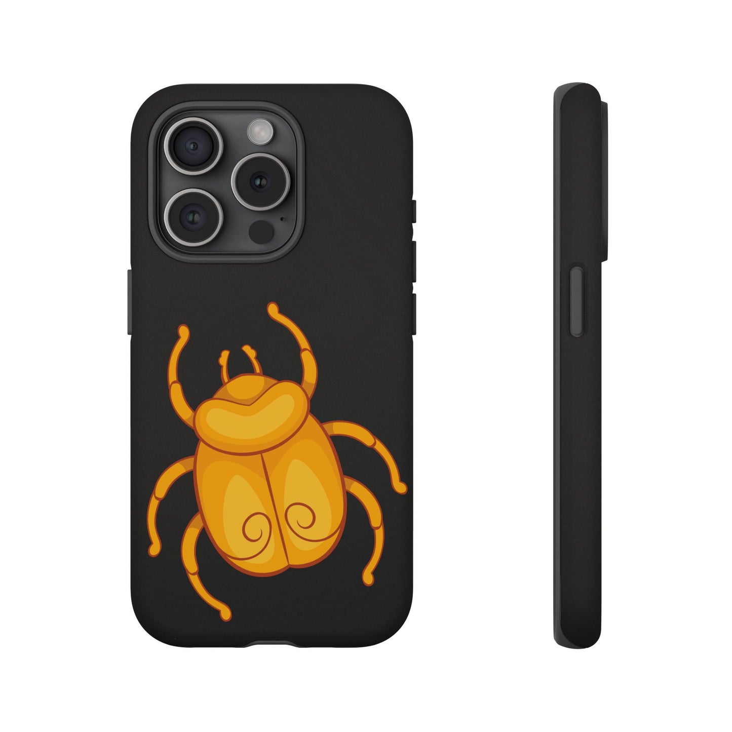 Ancient Egyptian Scarab Tough Phone Case - Gold Beetle Design, Mythological Insect Art, Compatible with iPhone, Galaxy, and Google Phones