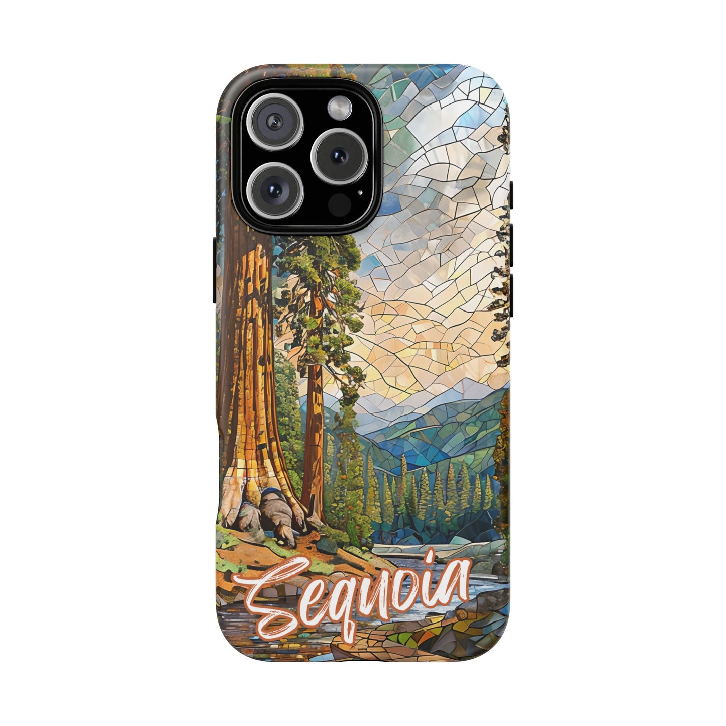 Sequoia National Park Northern California Phone Case, Mosaic Phone Case, Mountain Nature Art, National Park Gift, Scenic Forest Phone Cover