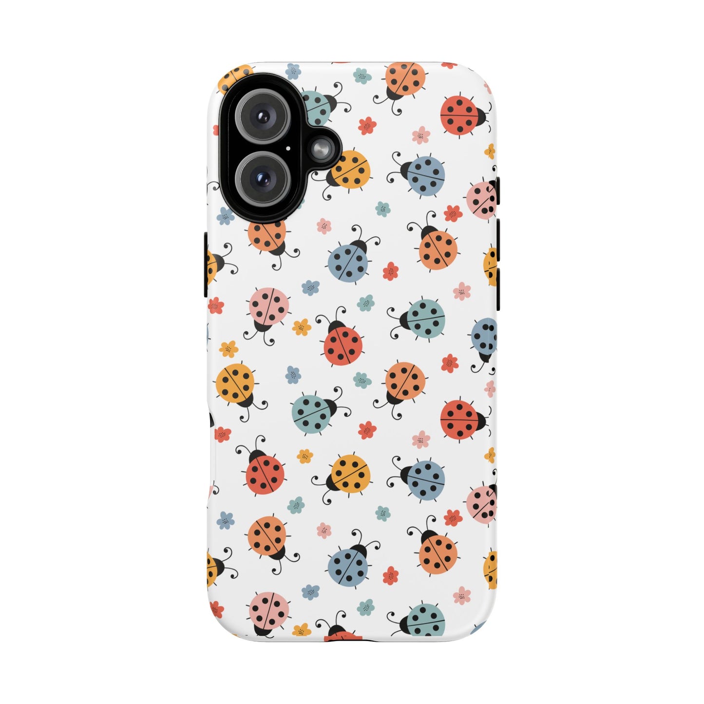 Ladybug Tough Phone Case - Cute Insect Aesthetic, Nature-Inspired Pattern Art, Compatible with iPhone, Galaxy, and Google Phones