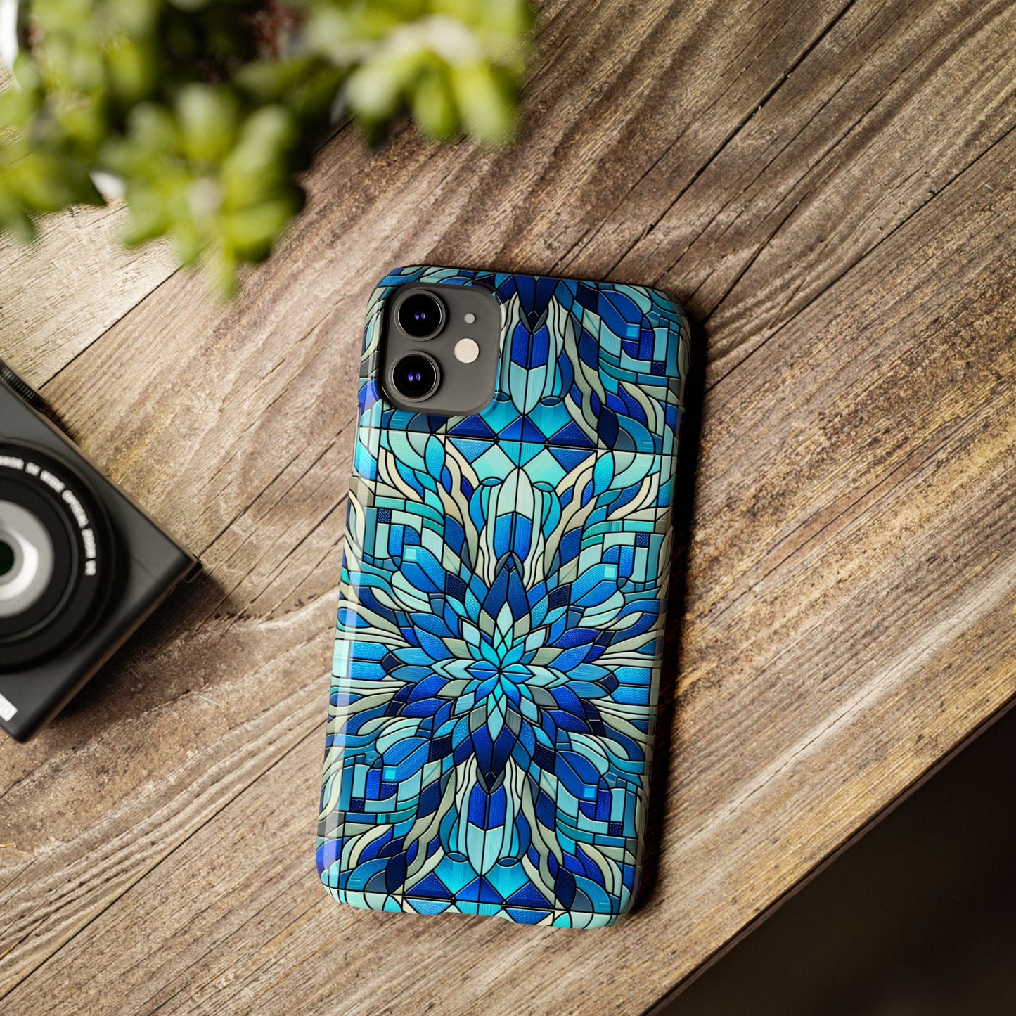 Stained Glass Slim Phone Cases, Floral Phone Covers, Unique Gifts, Artistic Phone Skins, Smartphone Accessories, Stylish Cases