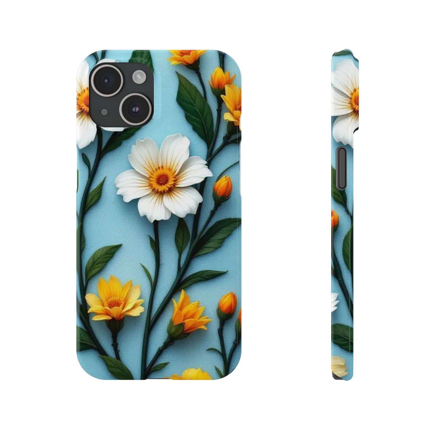 Floral Slim Phone Case, Smartphone Accessories, Gift for Her, Nature Lover Gift, Spring Decor, Cute Phone Cover