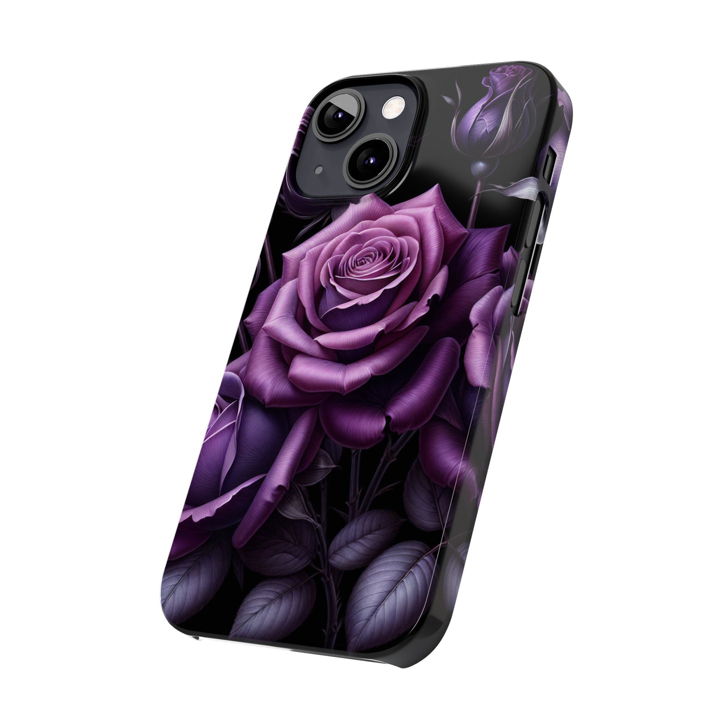 Purple Rose Slim Phone Cases, Floral Phone Cover, Elegant Smartphone Case, Gift for Her, Mother's Day Accessories