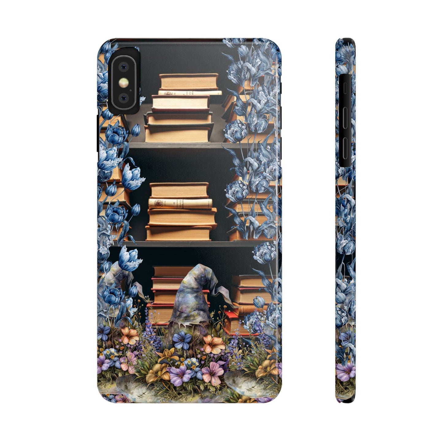 Artistic Bookworm Phone Case for Literary Lovers, Slim Case, Literary Gift, Book Lover Accessory, Floral Design, Unique Phone Accessories