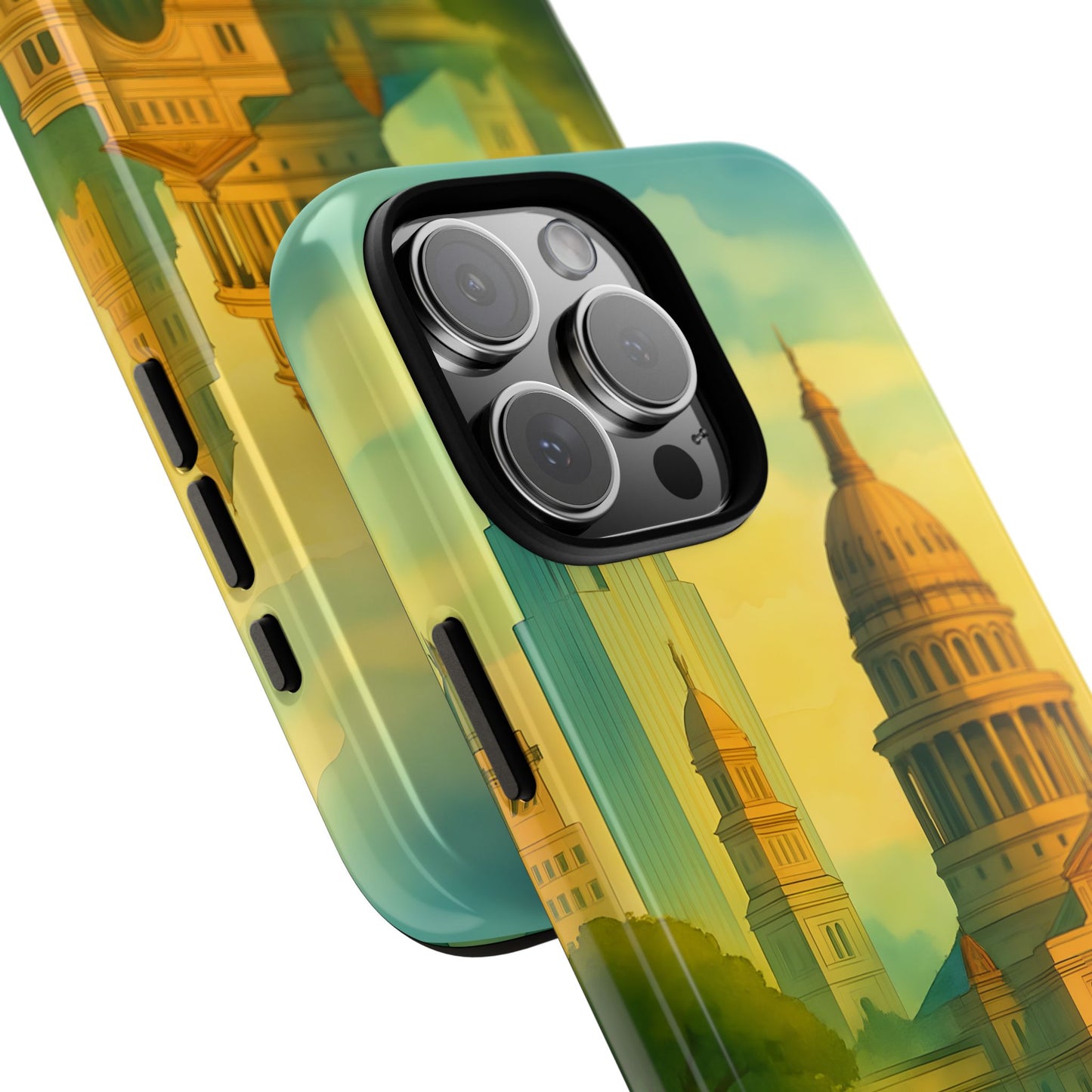 Cityscape Tough Phone Case, Austin Skyline Phone Cover, Watercolor Design Compatible with iPhone, Galaxy & Google