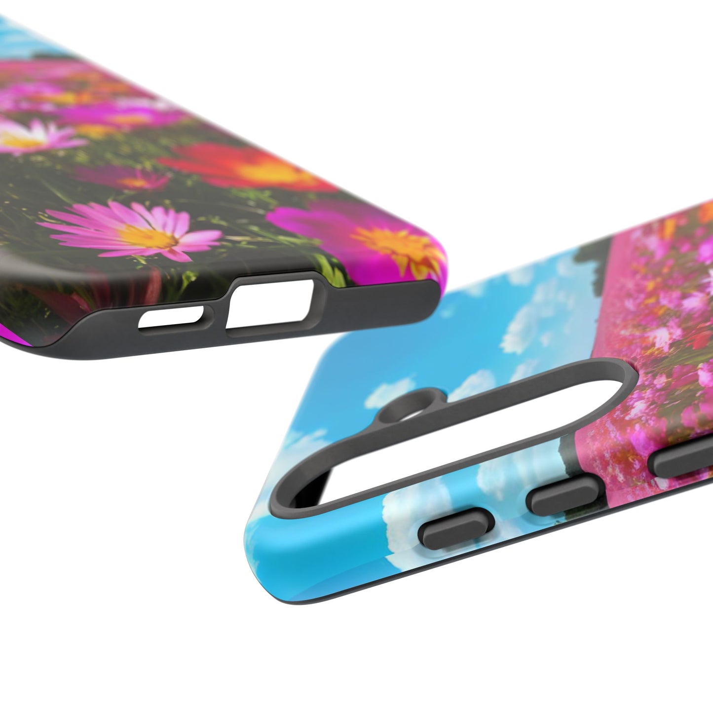 Flower Field Tough Phone Case - Wildflower Meadow Print, Colorful Nature Aesthetic, Compatible with iPhone, Galaxy, and Google Phones