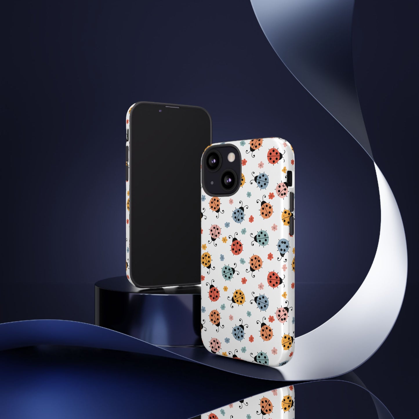 Ladybug Tough Phone Case - Cute Insect Aesthetic, Nature-Inspired Pattern Art, Compatible with iPhone, Galaxy, and Google Phones