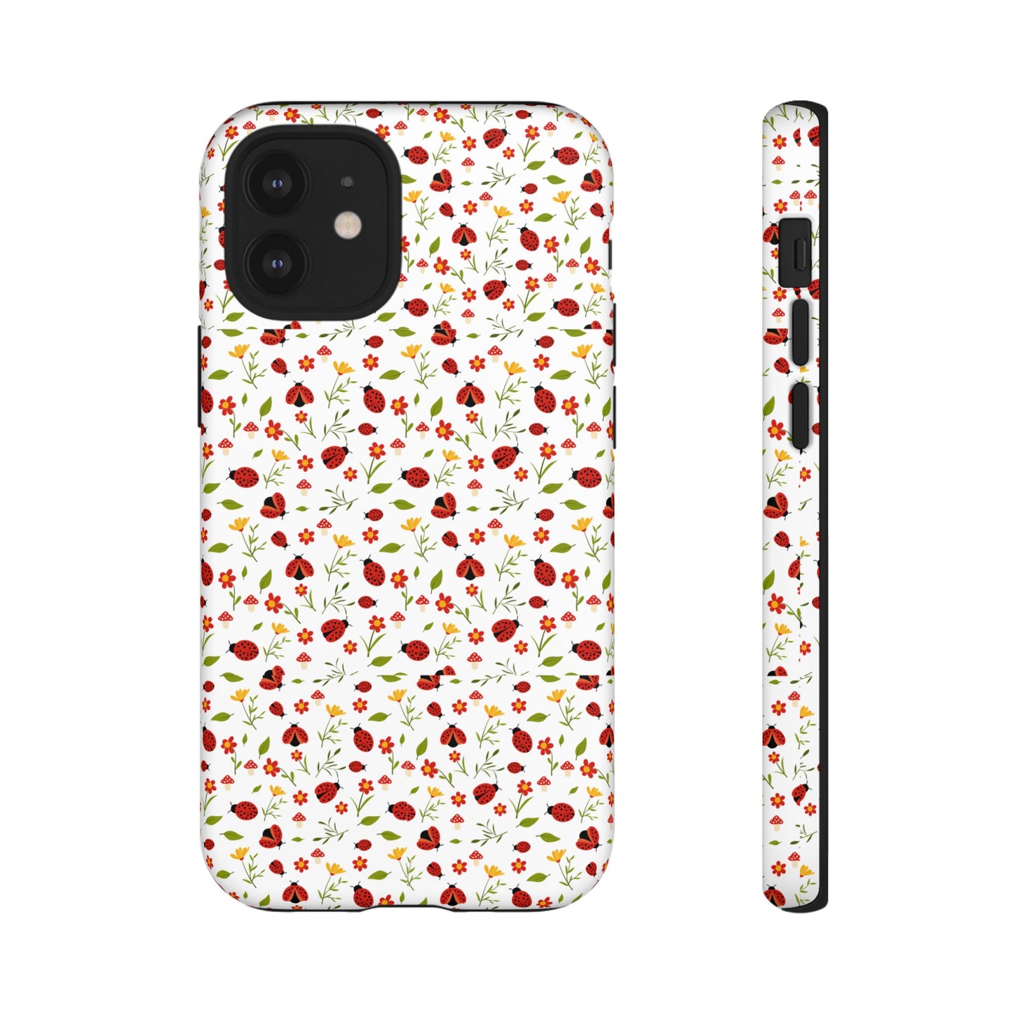 Ladybug Tough Phone Case - Cute Insect Aesthetic, Nature-Inspired Pattern Art, Compatible with iPhone, Galaxy, and Google Phones