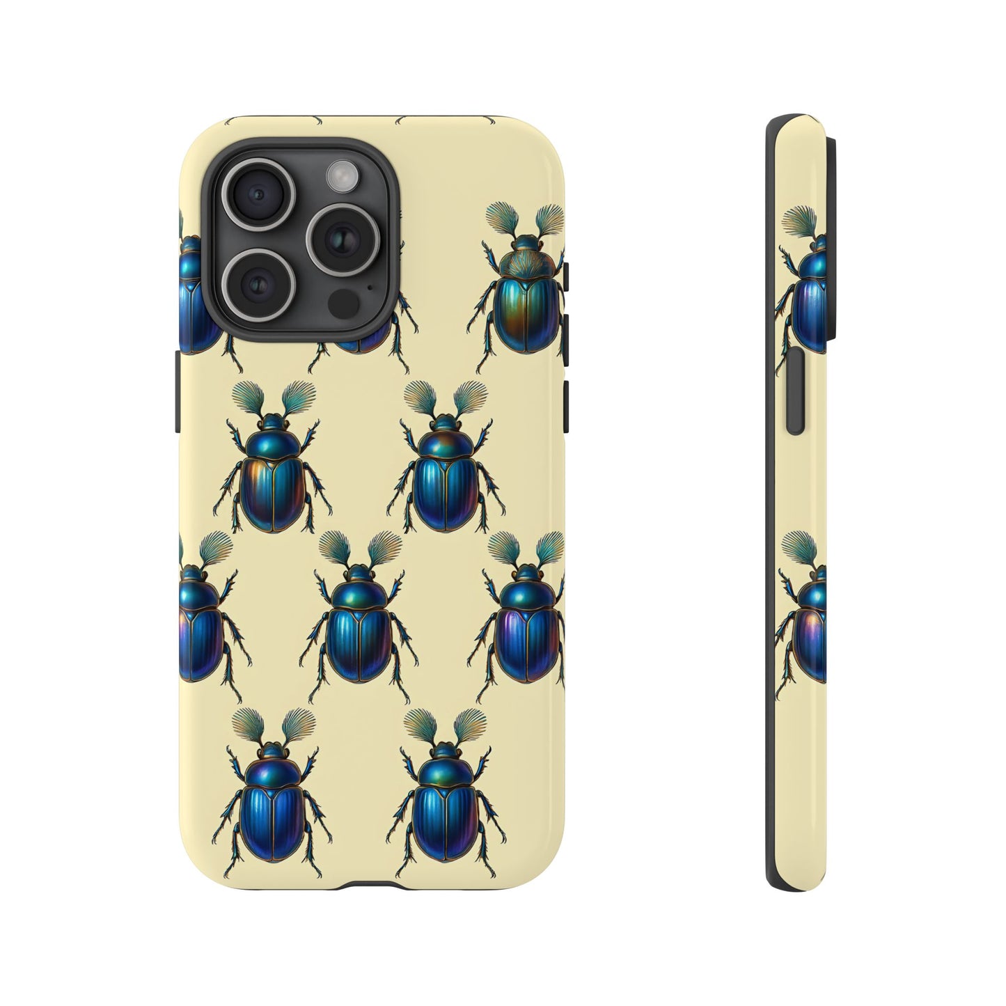 Beetle Tough Phone Case - Nature-Inspired Insect Art, Vintage Bug Pattern Design, Compatible with iPhone, Galaxy, and Google Phones