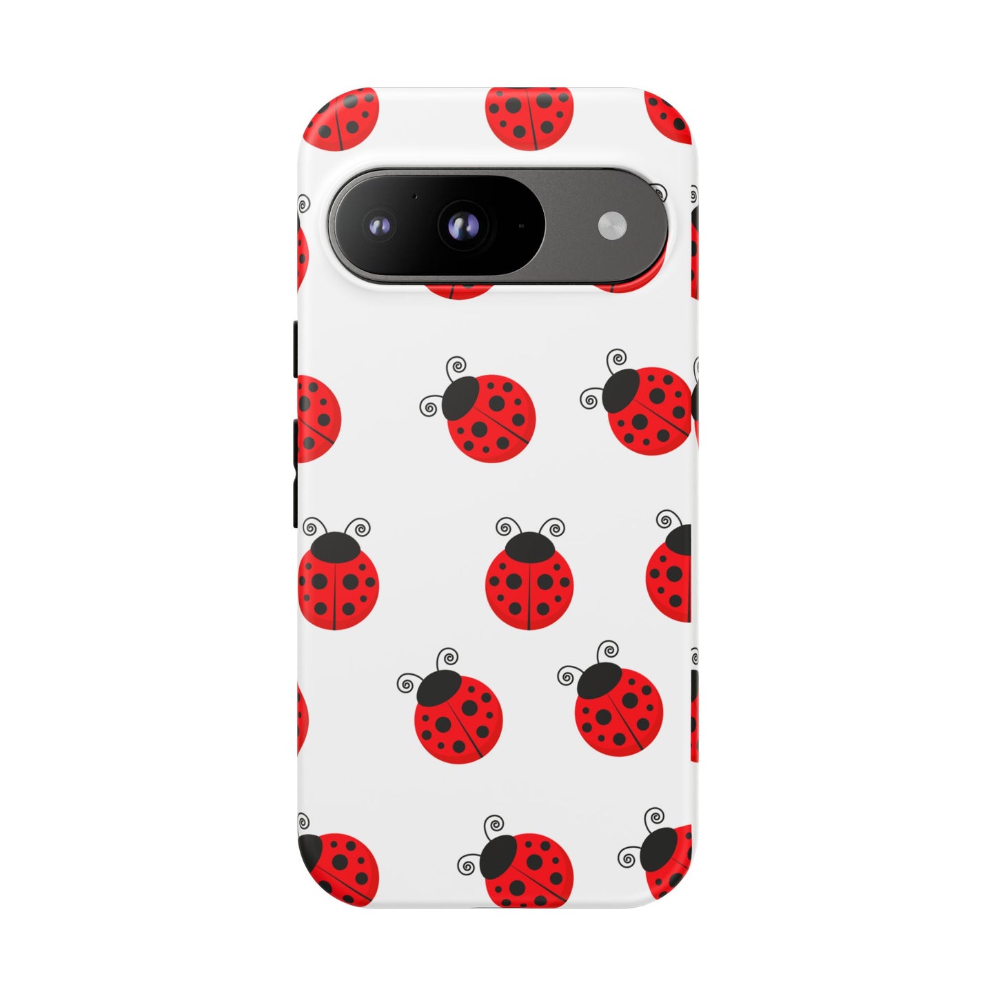 Ladybug Tough Phone Case - Cute Insect Aesthetic, Nature-Inspired Pattern Art, Compatible with iPhone, Galaxy, and Google Phones