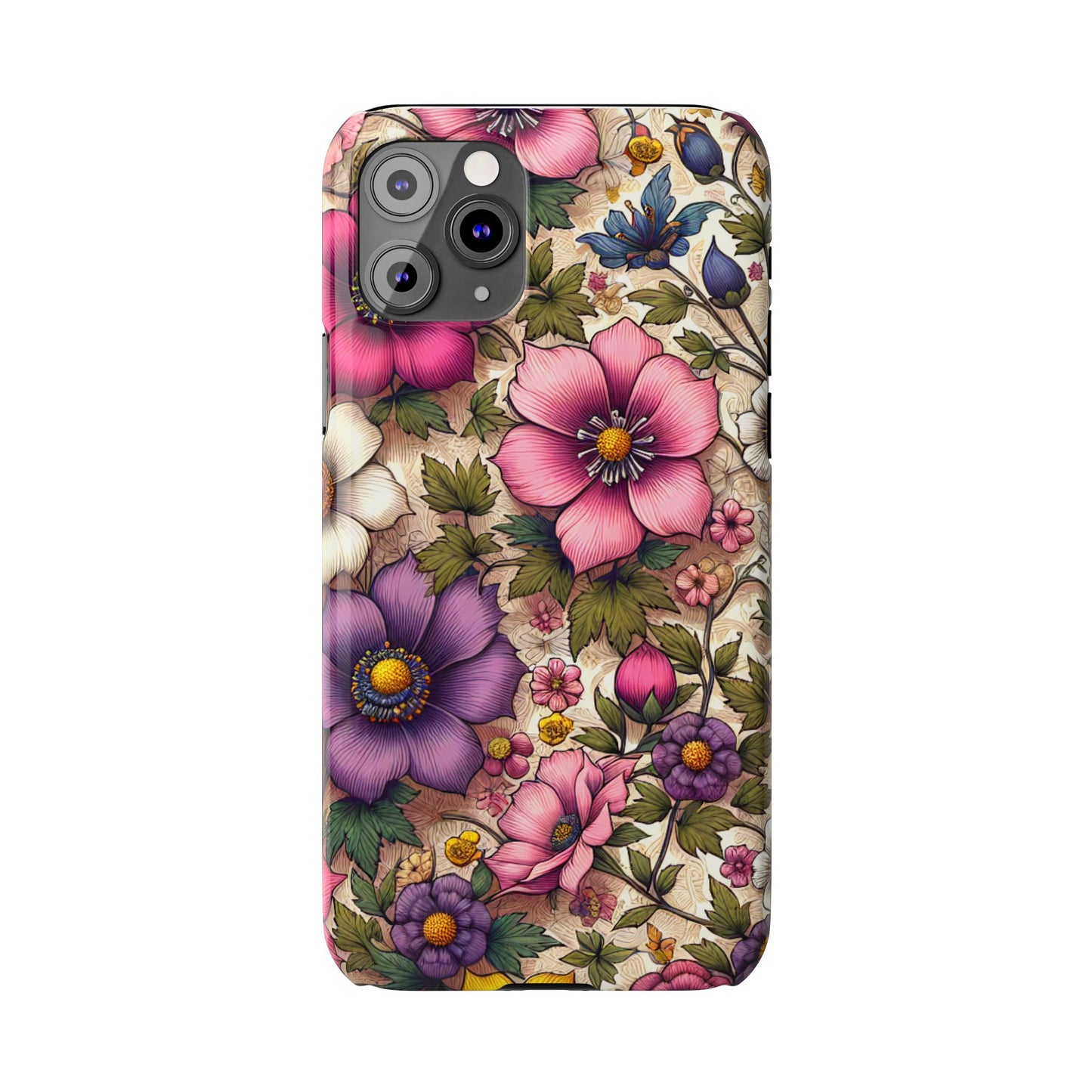 Floral Slim Phone Case - Vibrant Flower Design, Unique Floral iPhone Cover, Flower Phone Case, Gift for Her, Stylish Accessories