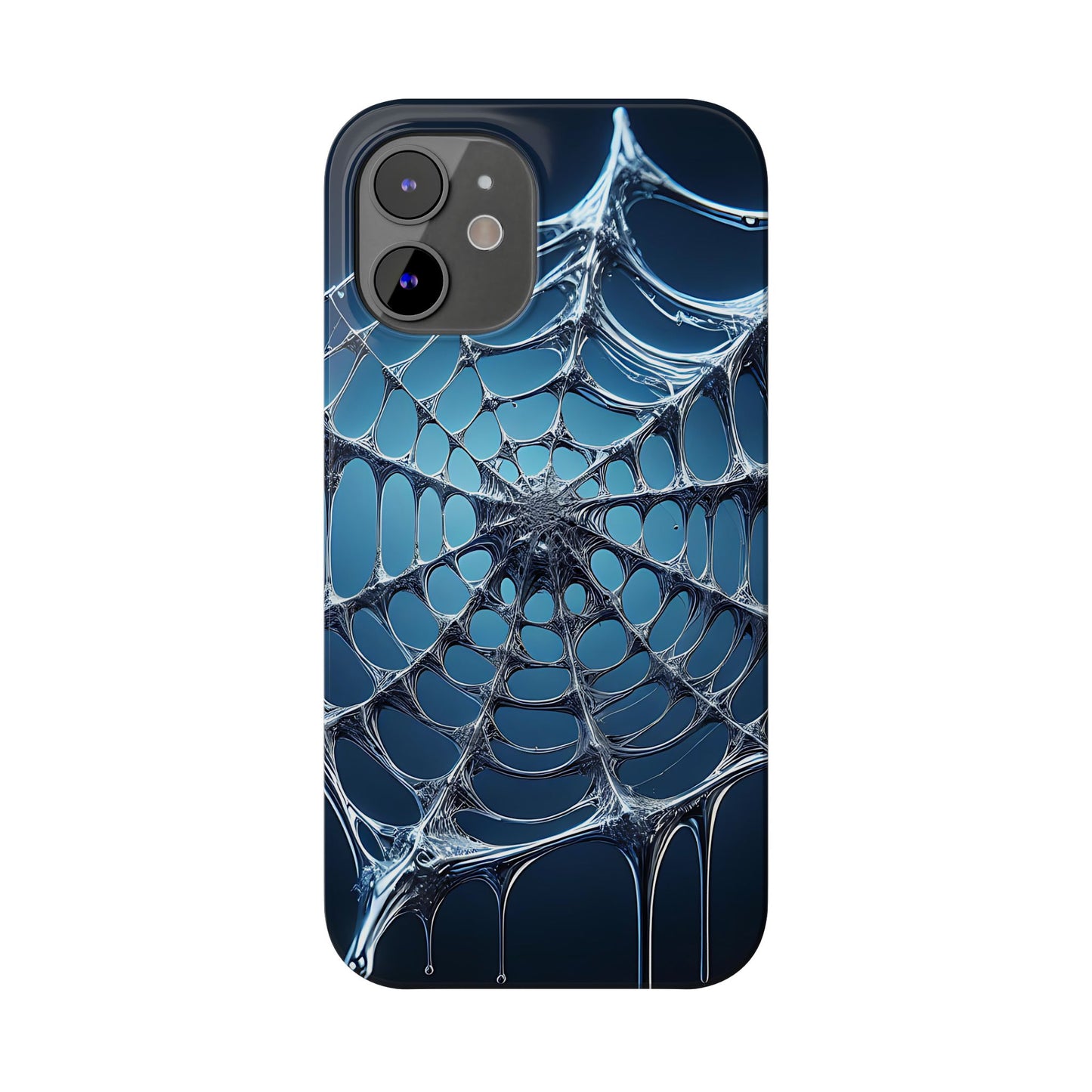 Spider Web Slim Phone Case - Artistic Design for Halloween, Unique Gift, Phone Accessories, Trendy Tech Style, Eco-Friendly Case