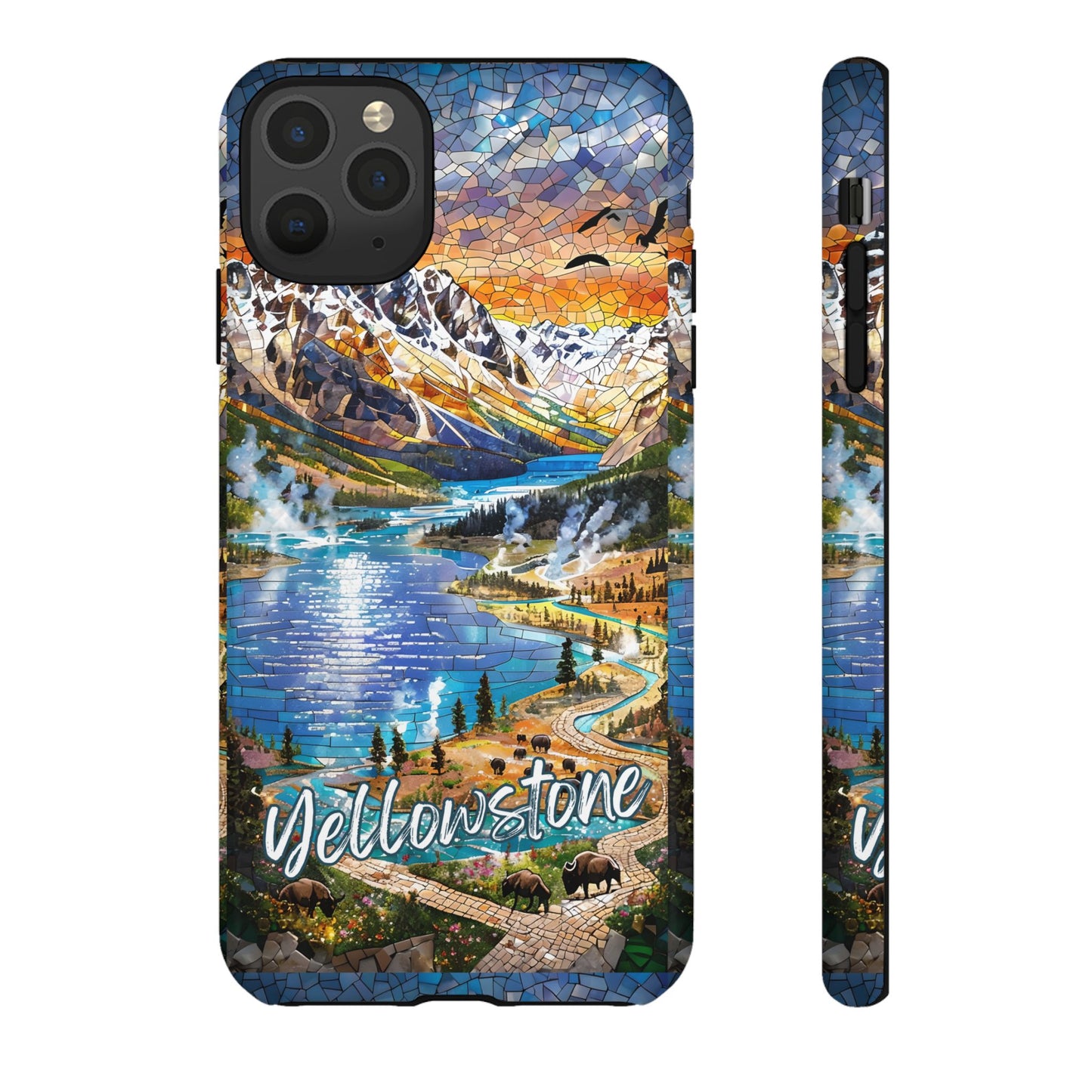 Yellowstone  National Park Phone Case, Mosaic Phone Case, Yellowstone National Park Gift, Scenic Mountains Phone Cover, Landscape Aesthetic