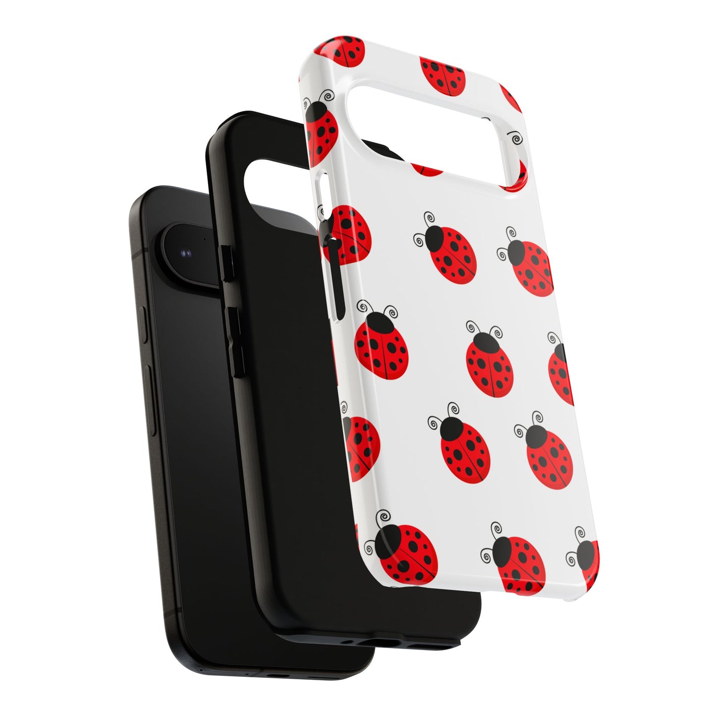 Ladybug Tough Phone Case - Cute Insect Aesthetic, Nature-Inspired Pattern Art, Compatible with iPhone, Galaxy, and Google Phones