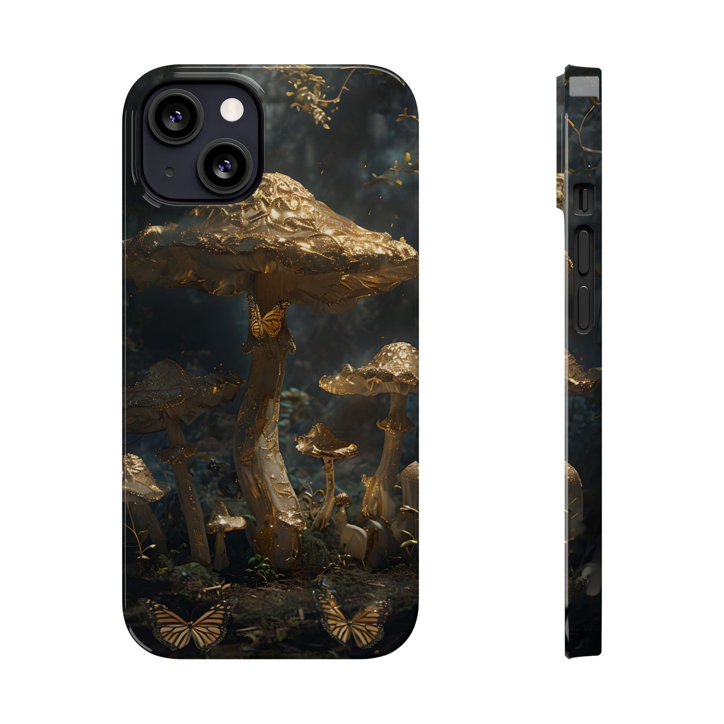 Enchanted Forest Slim Phone Cases, Fantasy Phone Cover, Mushroom Design, Nature Lover Gift, Boho Chic Cell Phone Case