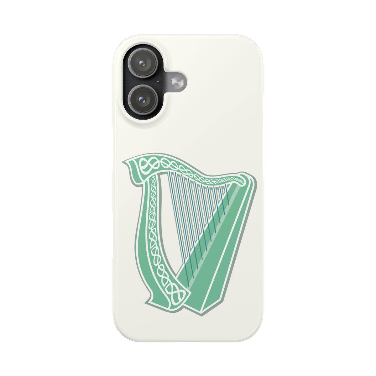 Irish Harp Slim Phone Case, Celtic Heritage Ireland Symbol Art Compatible with iPhone 17, 16, 15, 14, 13, 12, 11
