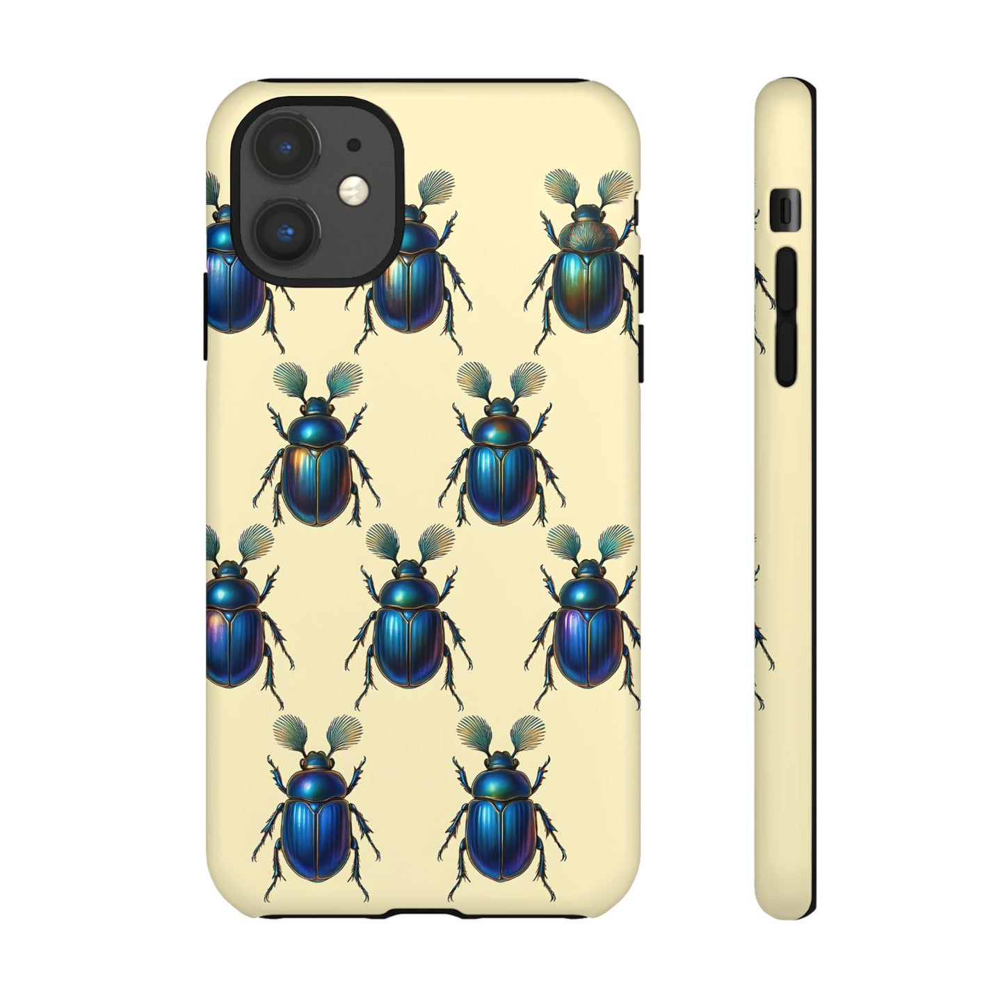 Beetle Tough Phone Case - Nature-Inspired Insect Art, Vintage Bug Pattern Design, Compatible with iPhone, Galaxy, and Google Phones