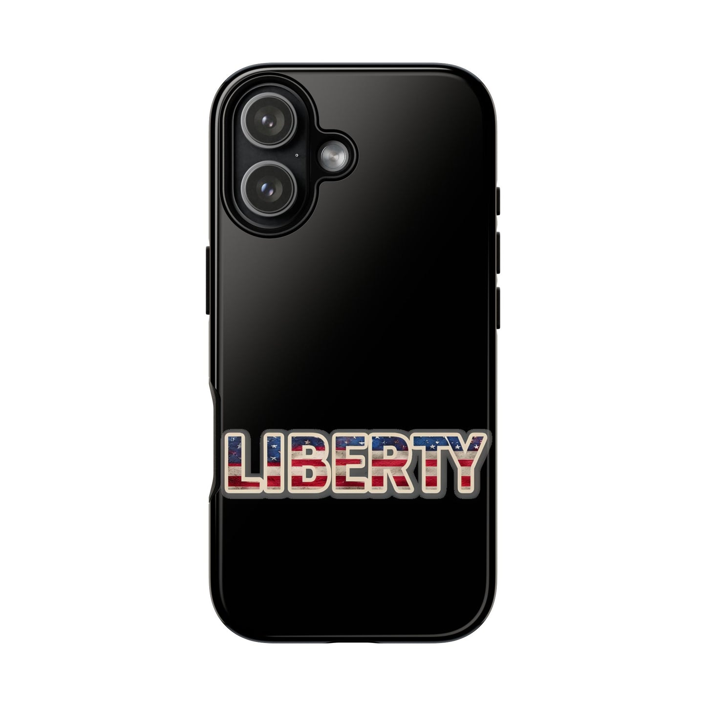 Liberty USA Tough Phone Case, Patriotic USA Flag Lettering Cover, compatible with iPhone 17, 16, 15, 14, 13, Galaxy, Google