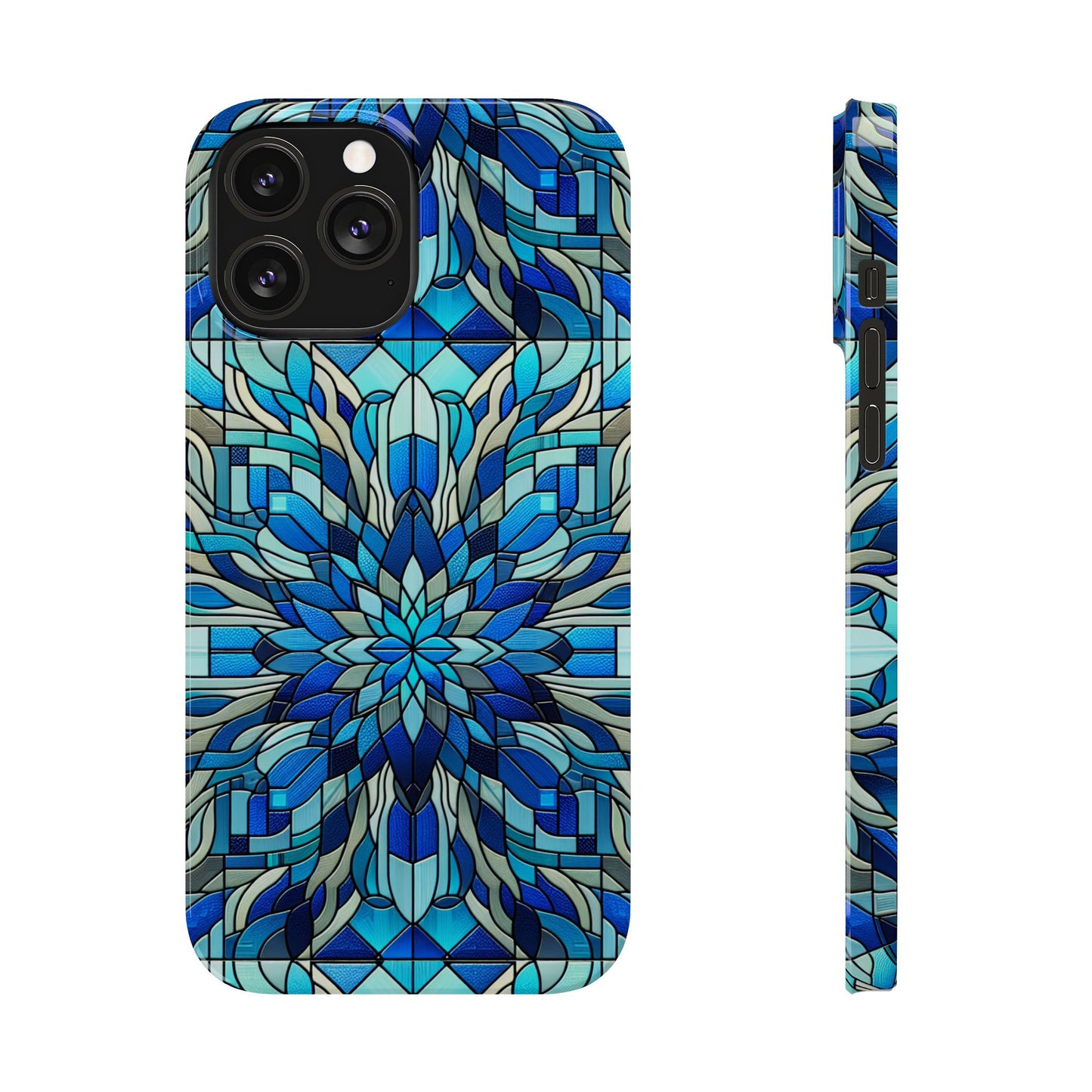 Stained Glass Slim Phone Cases, Floral Phone Covers, Unique Gifts, Artistic Phone Skins, Smartphone Accessories, Stylish Cases