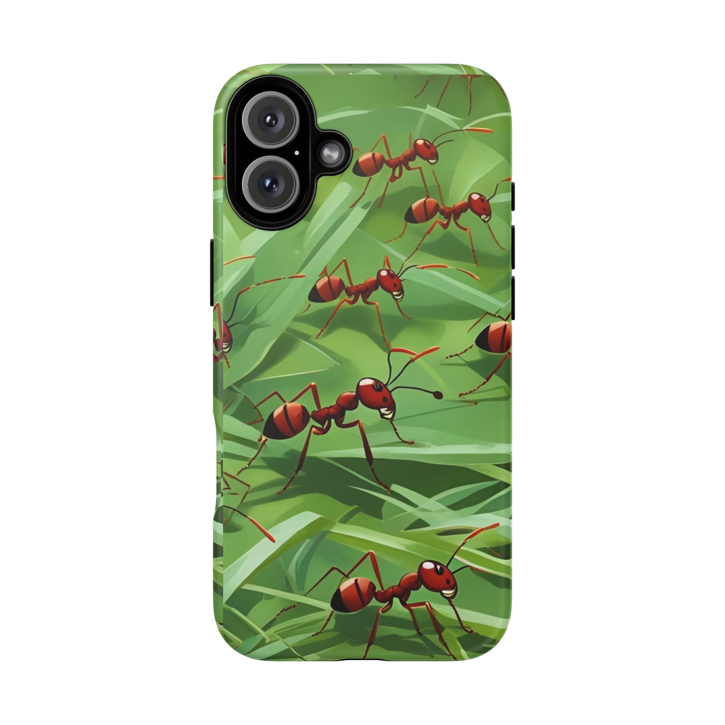 Marching Ant Pattern Tough Phone Case - Realistic Insect Art, Minimalist Nature Aesthetic, Compatible with iPhone, Galaxy, and Google Phones