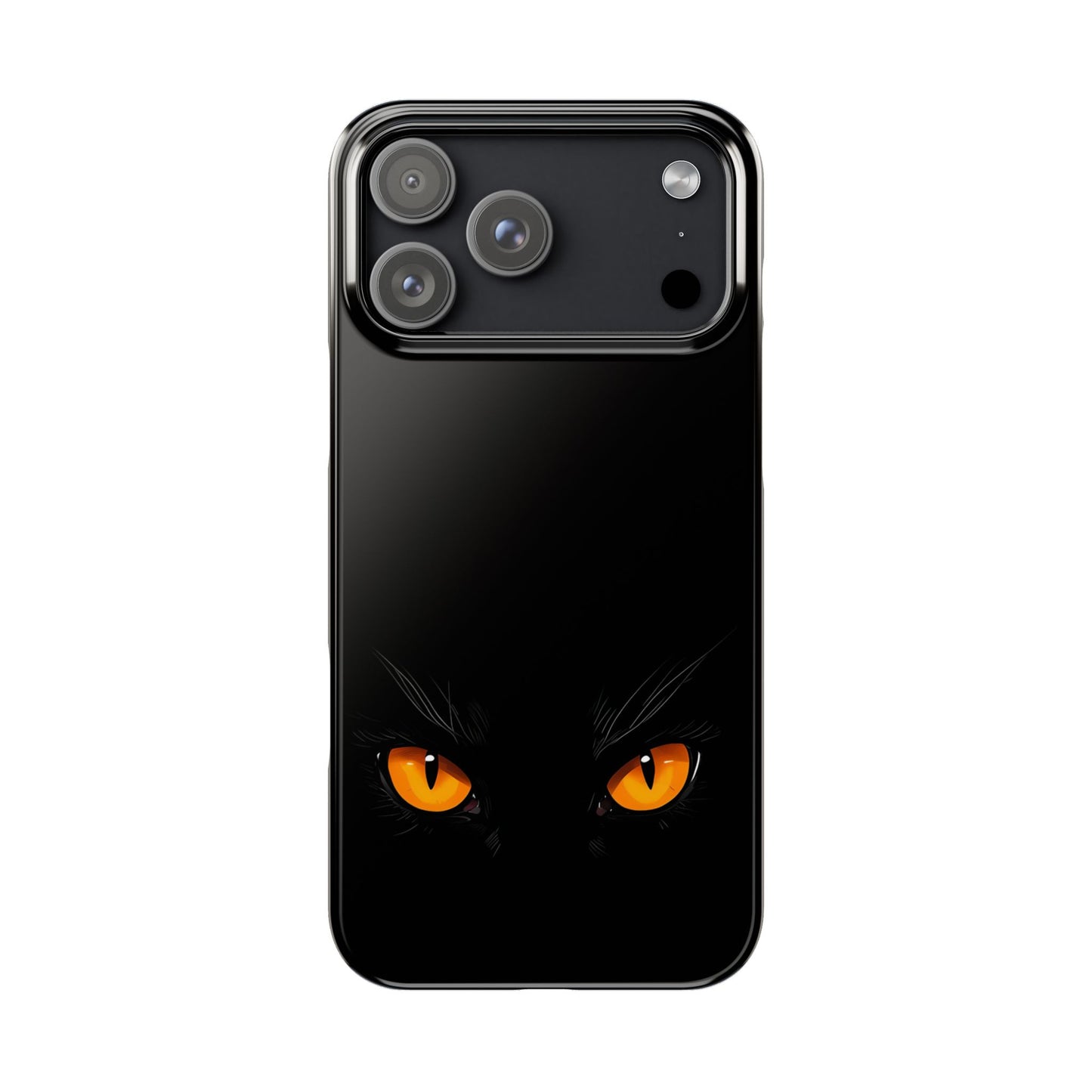 Black Cat Slim Phone Case - Gothic Halloween Aesthetic, Subtle Spookycore Aesthetic, Compatible with iPhone, Galaxy, and Google Phones